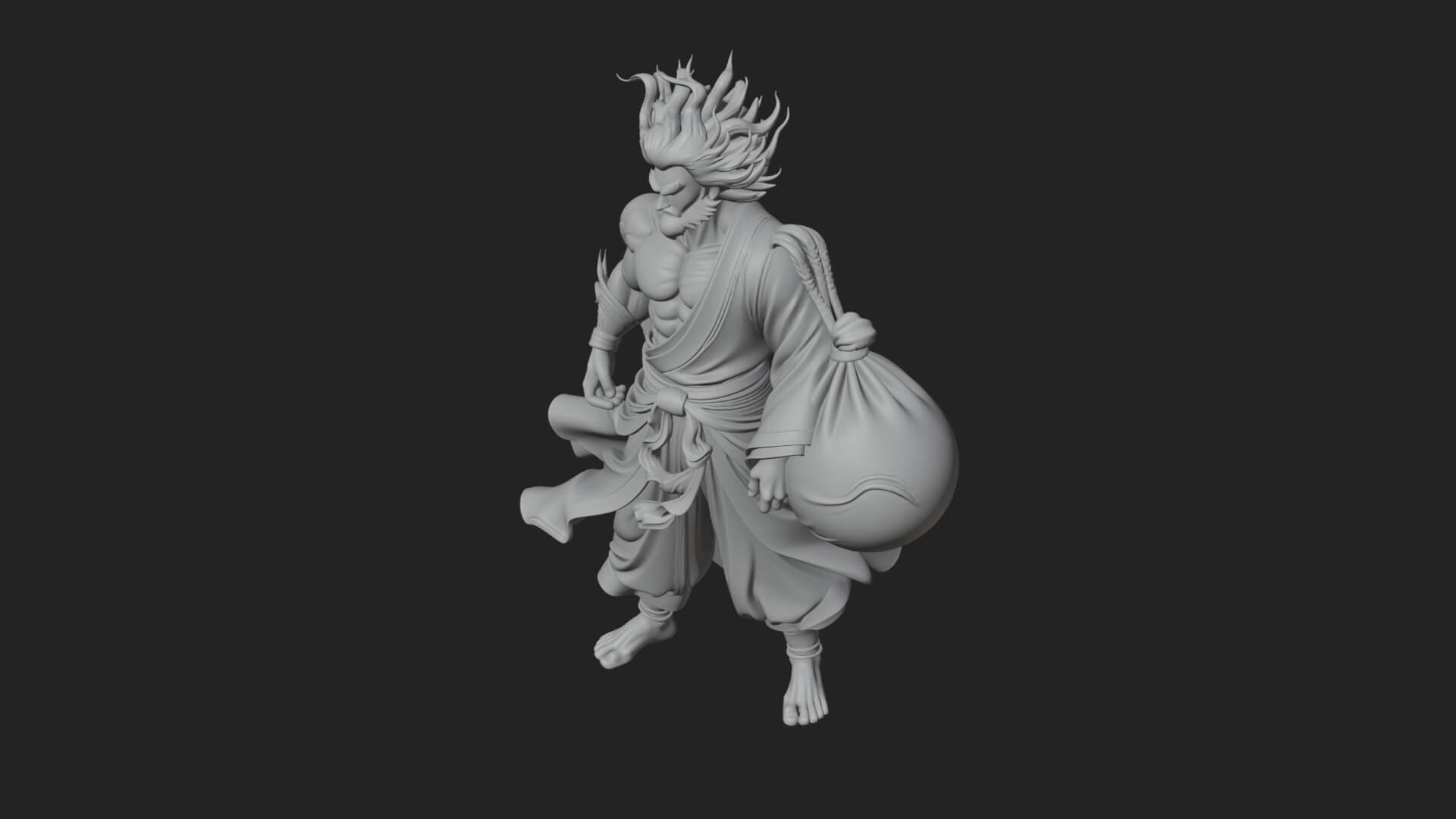 Wind Spirit God Statue Design 2 3D Print Model 3D Model