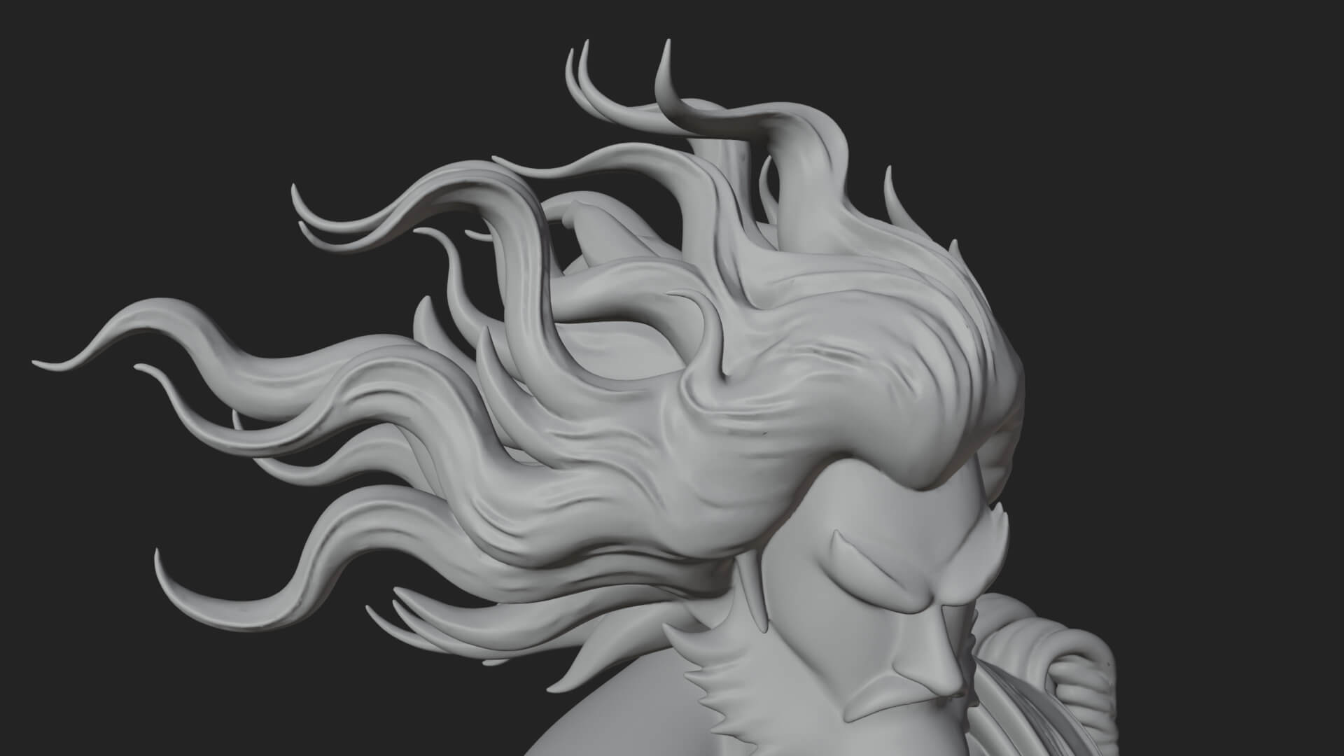 Wind Spirit God Statue Design 2 3D Print Model 3D Model