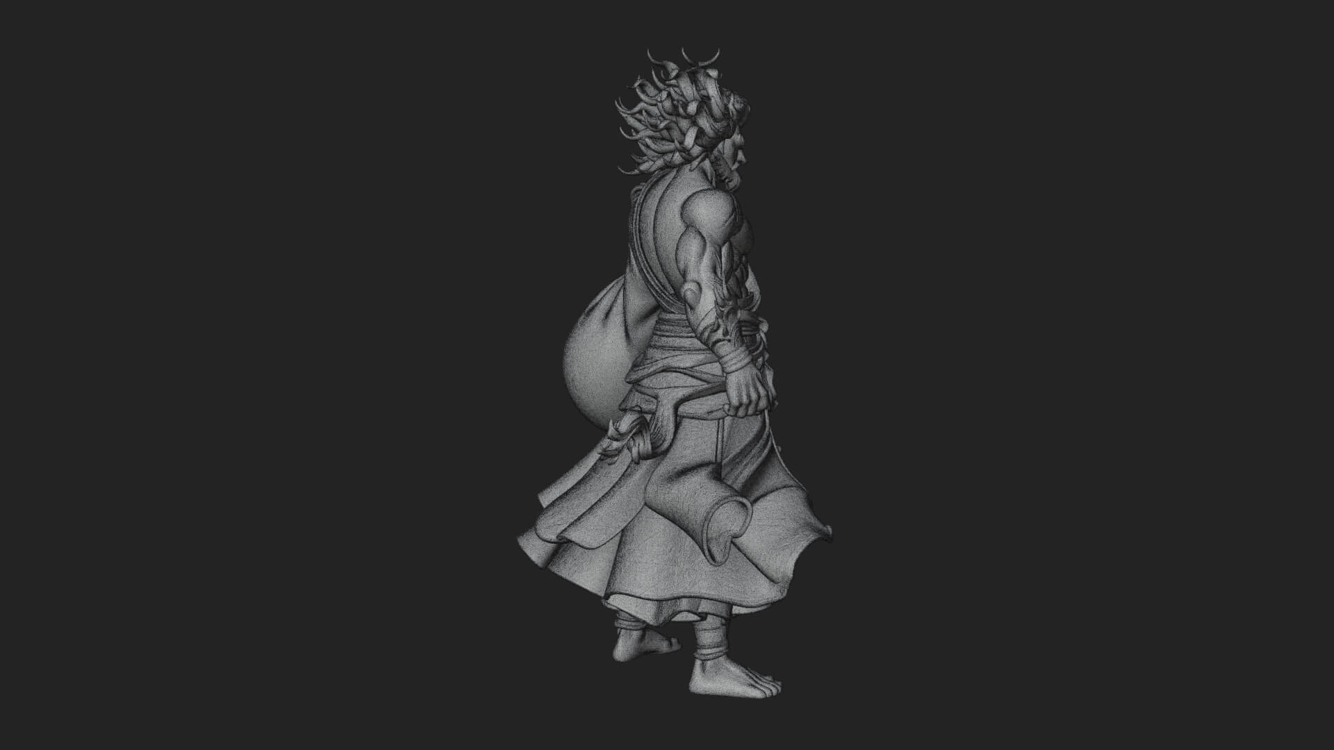 Wind Spirit God Statue Design 2 3D Print Model 3D Model