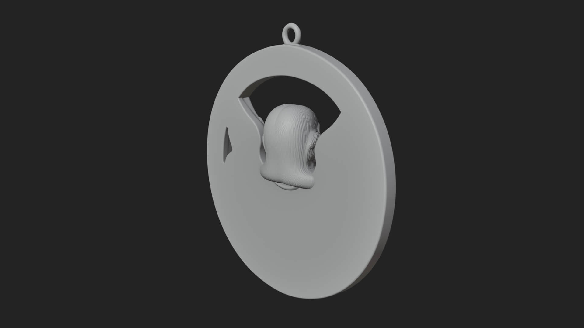 Winged Angel Oval Relief Plaque Design 1 3D Print Model 3D Model