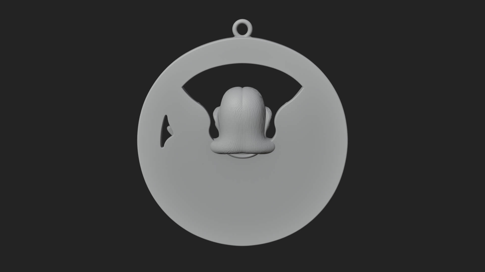 Winged Angel Oval Relief Plaque Design 1 3D Print Model 3D Model
