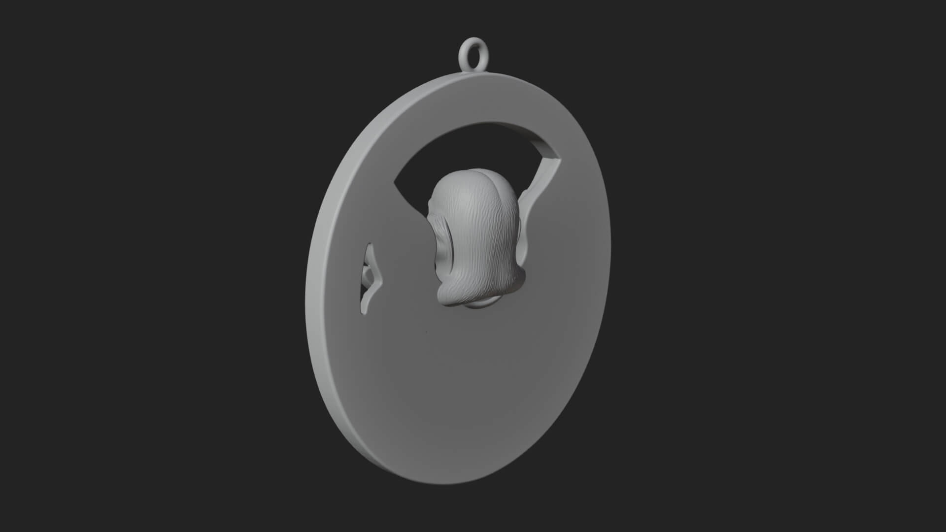 Winged Angel Oval Relief Plaque Design 1 3D Print Model 3D Model