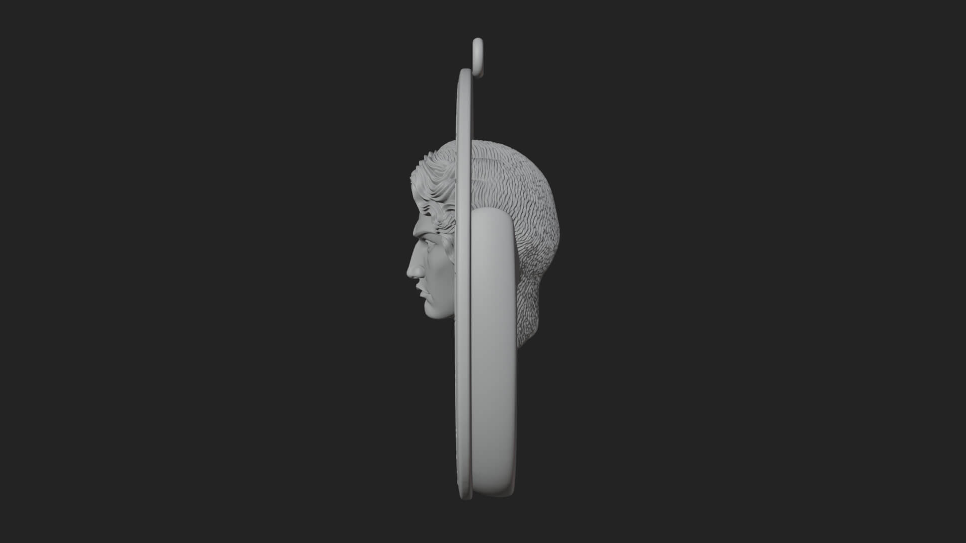 Winged Angel Oval Relief Plaque Design 10 3D Print Model 3D Model
