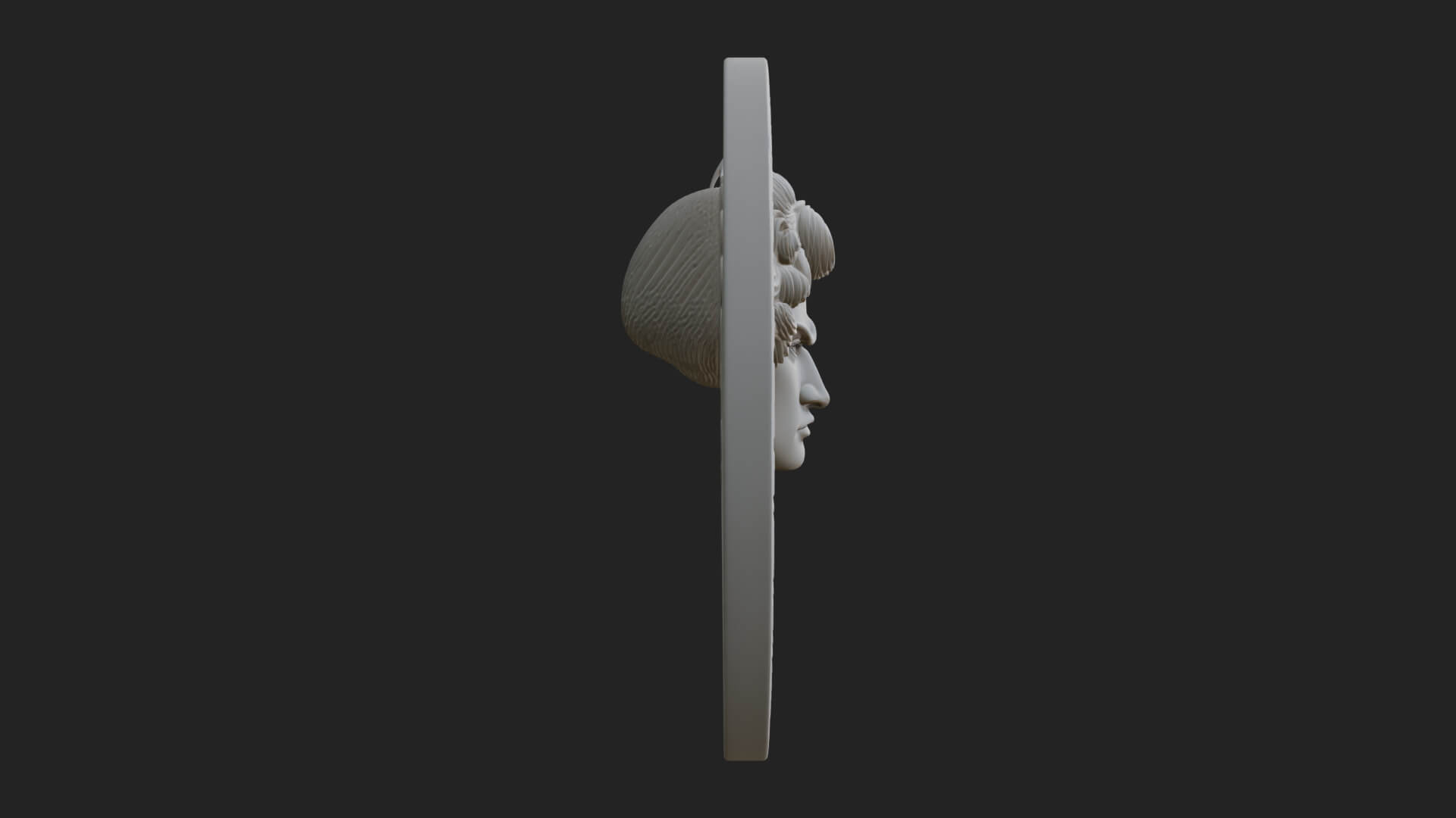 Winged Angel Oval Relief Plaque Design 12 3D Print Model 3D Model