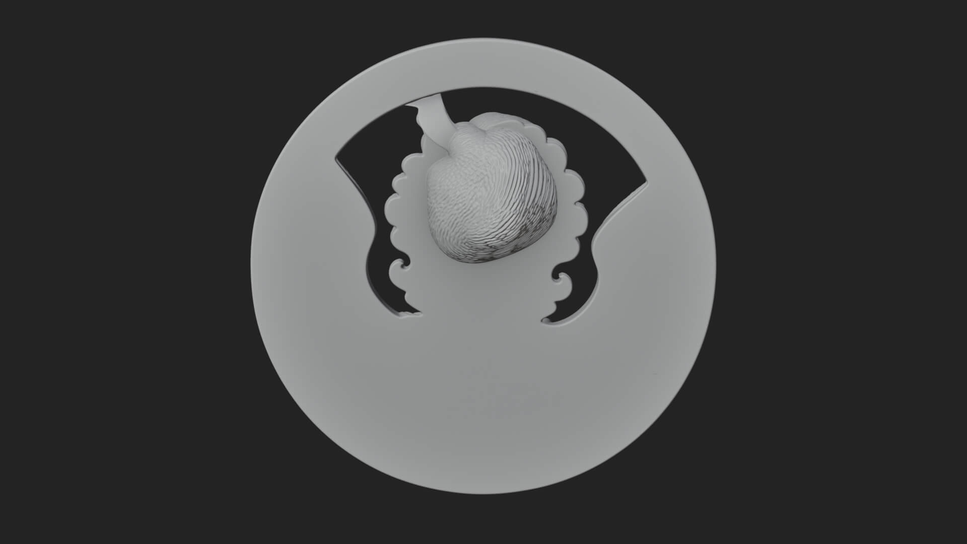 Winged Angel Oval Relief Plaque Design 12 3D Print Model 3D Model