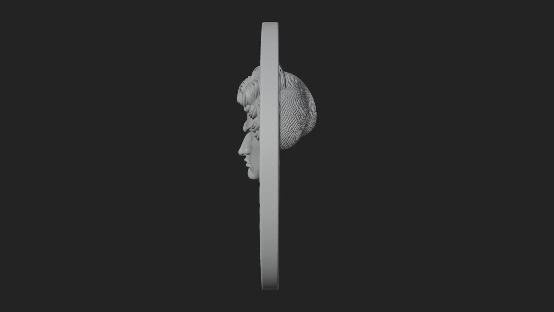 Winged Angel Oval Relief Plaque Design 12 3D Print Model 3D Model