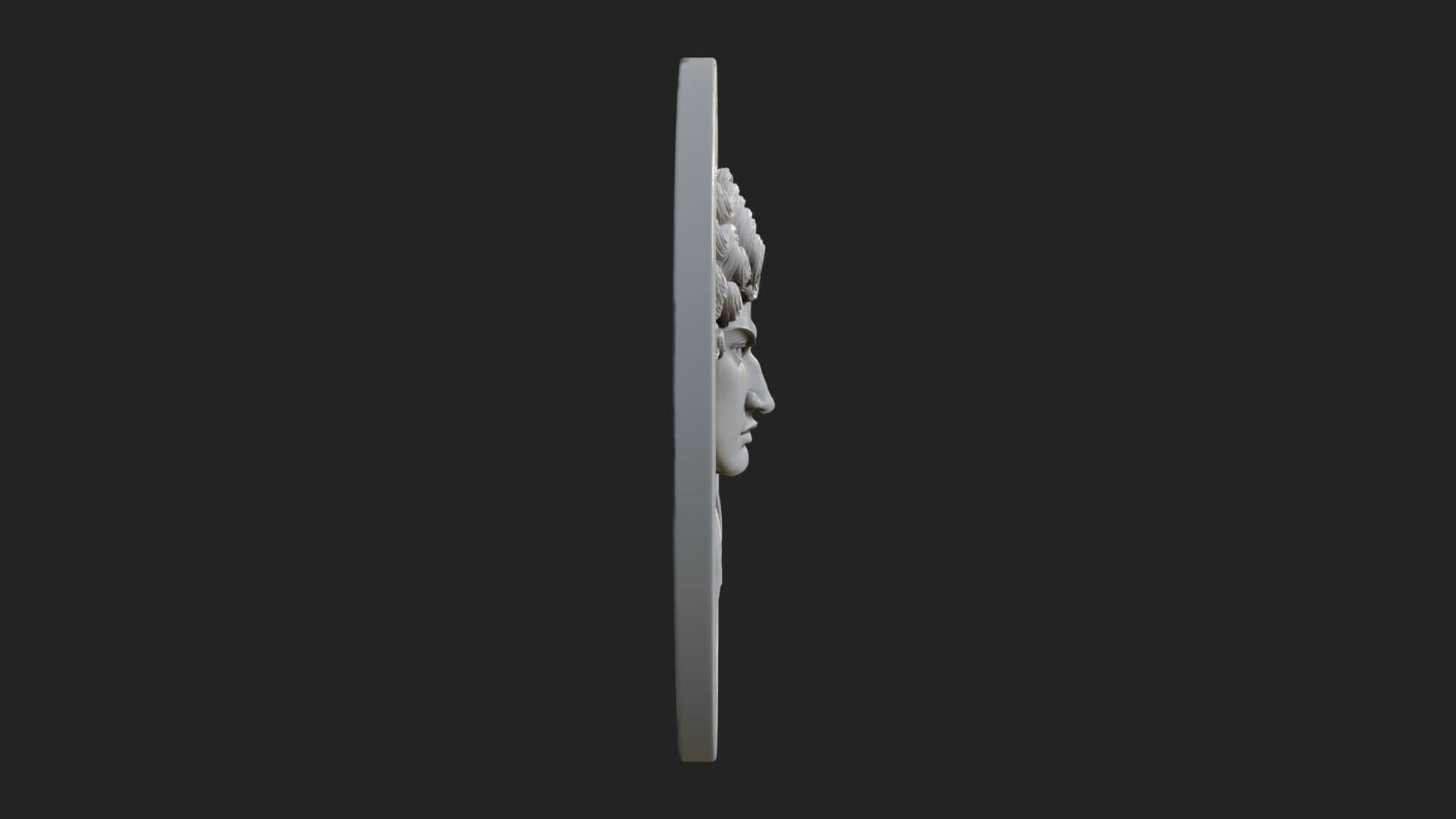 Winged Angel Oval Relief Plaque Design 14 3D Print Model 3D Model