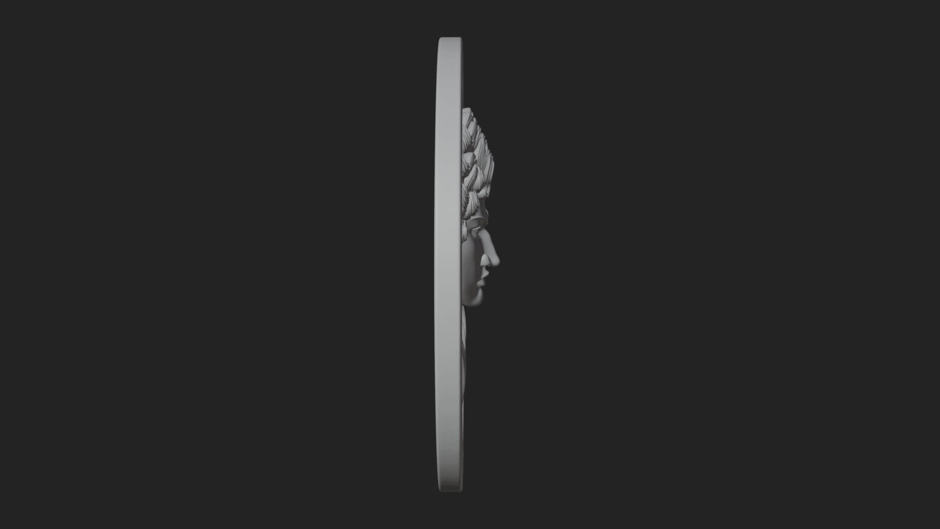 Winged Angel Oval Relief Plaque Design 14 3D Print Model 3D Model
