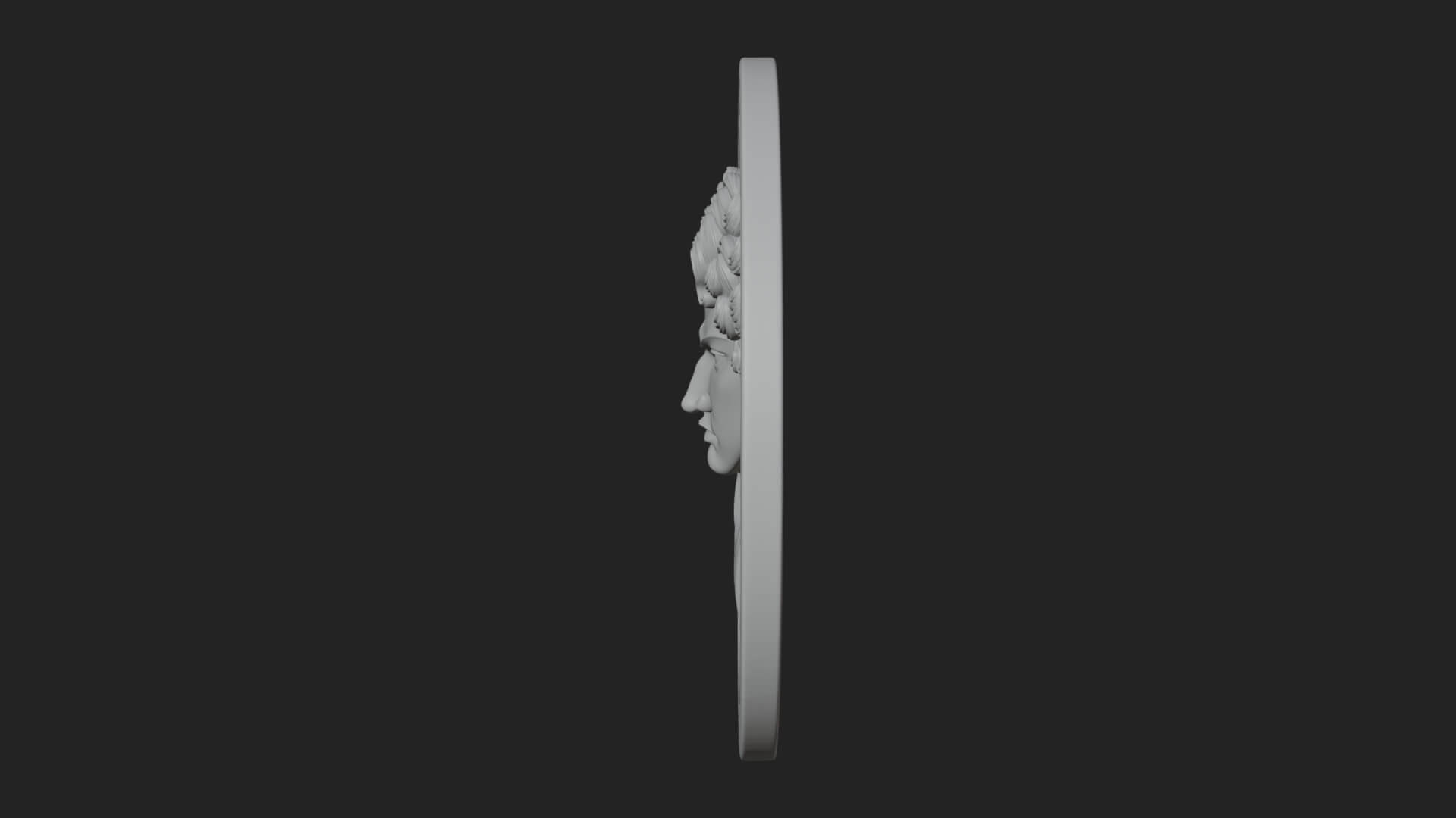 Winged Angel Oval Relief Plaque Design 14 3D Print Model 3D Model