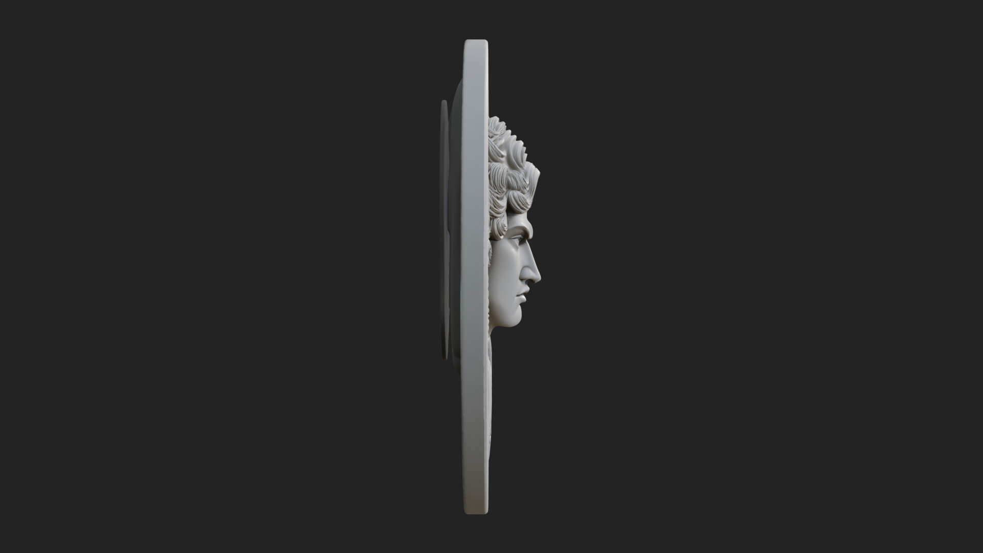 Winged Angel Oval Relief Plaque Design 15 3D Print Model 3D Model