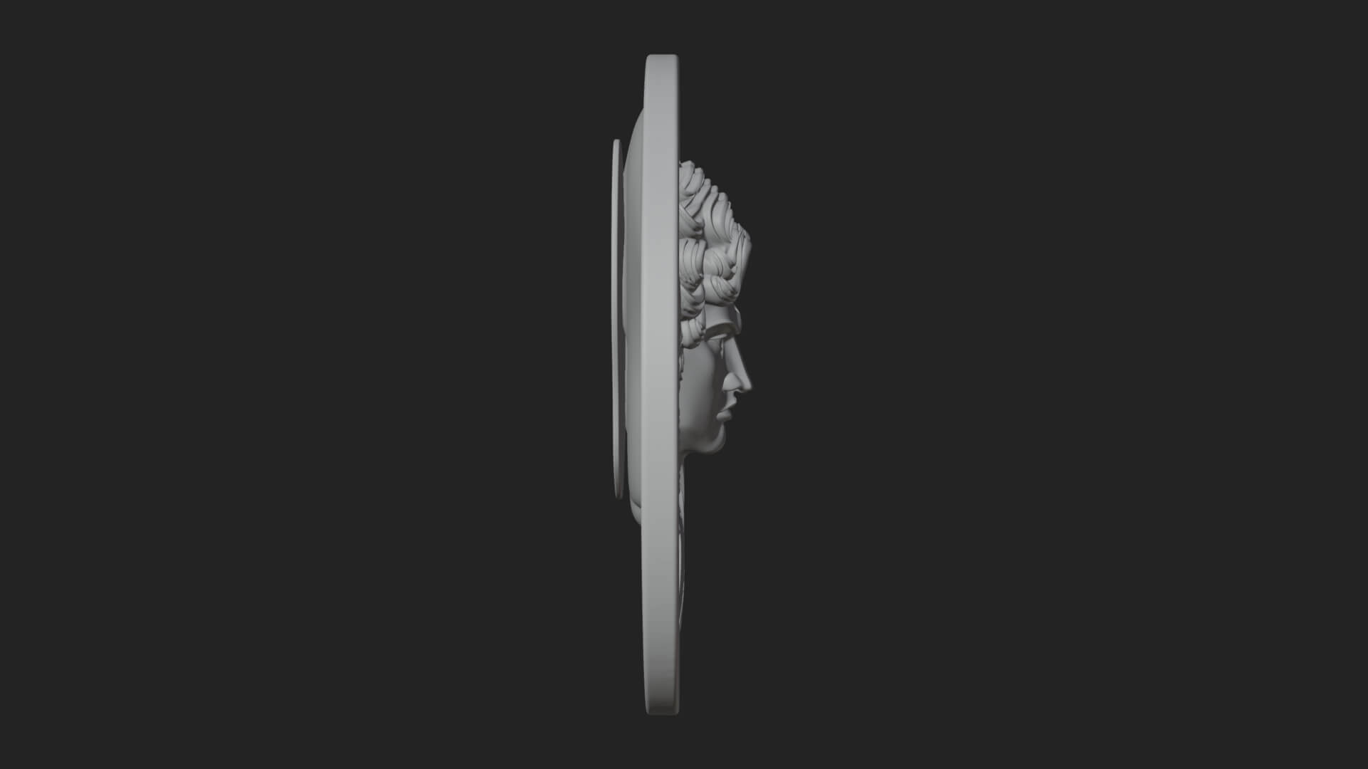 Winged Angel Oval Relief Plaque Design 15 3D Print Model 3D Model