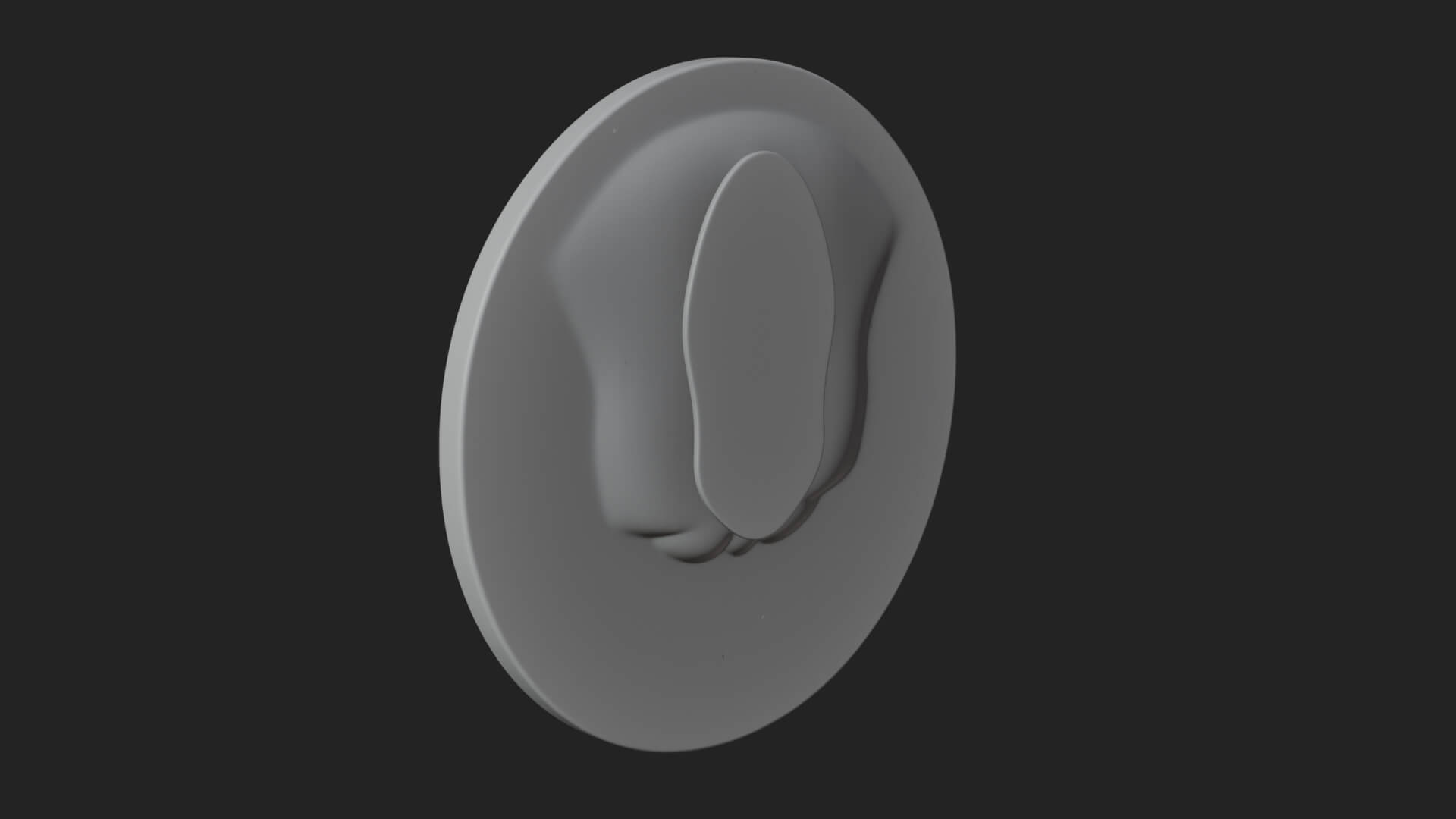 Winged Angel Oval Relief Plaque Design 15 3D Print Model 3D Model