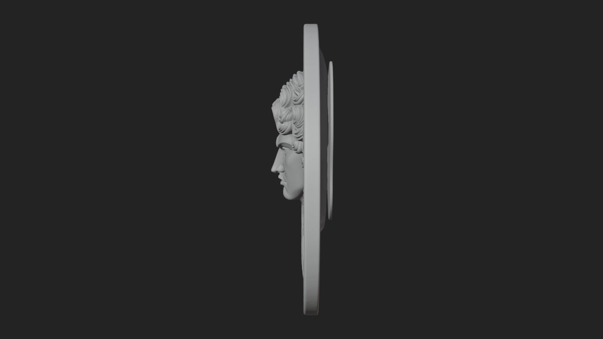 Winged Angel Oval Relief Plaque Design 15 3D Print Model 3D Model