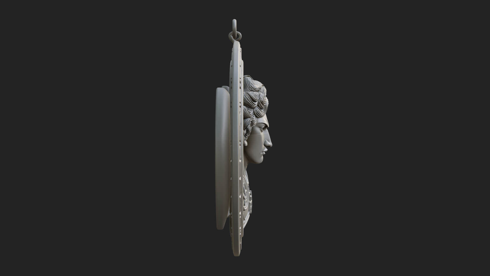 Winged Angel Oval Relief Plaque Design 16 3D Print Model 3D Model