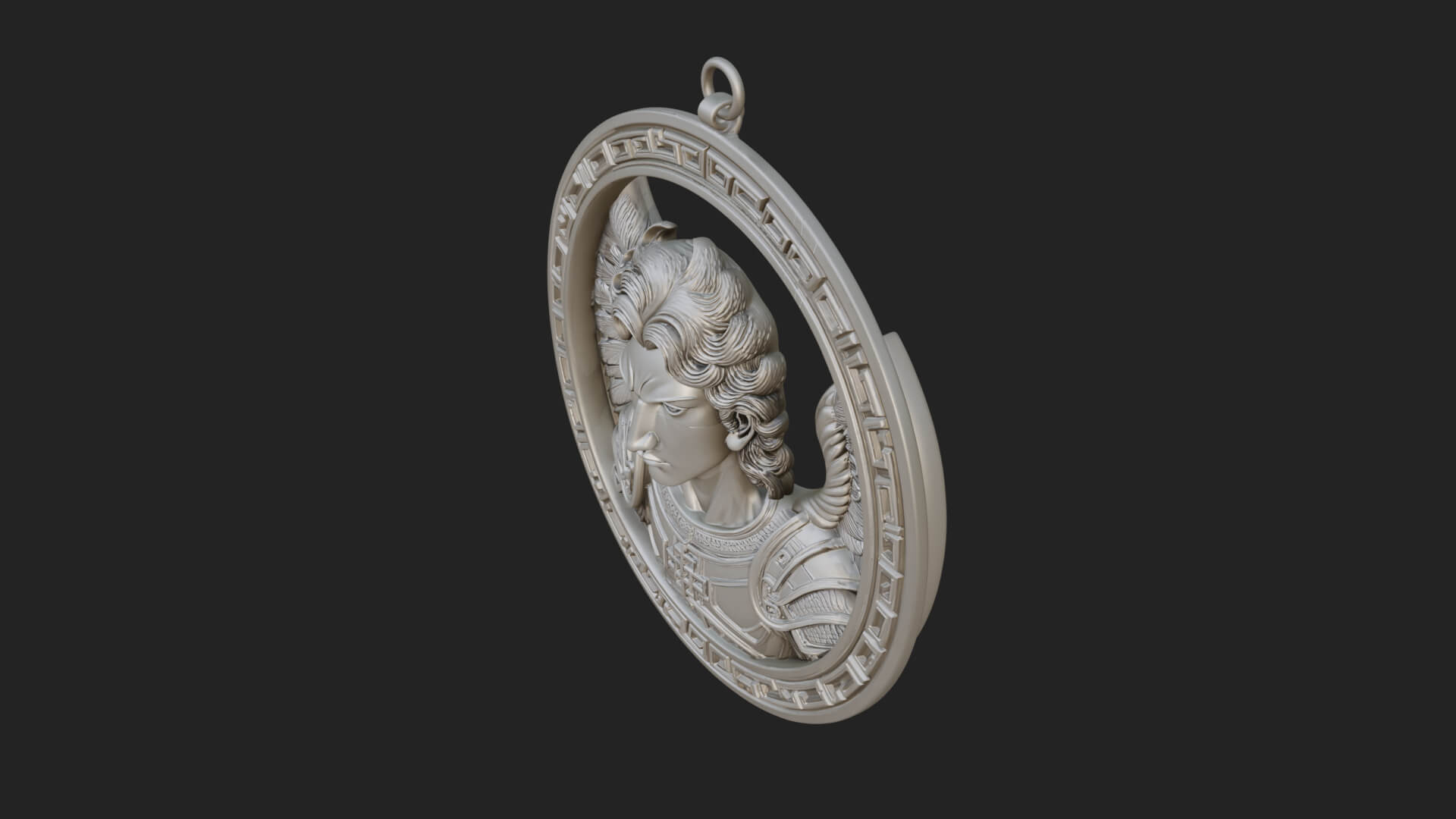 Winged Angel Oval Relief Plaque Design 16 3D Print Model 3D Model