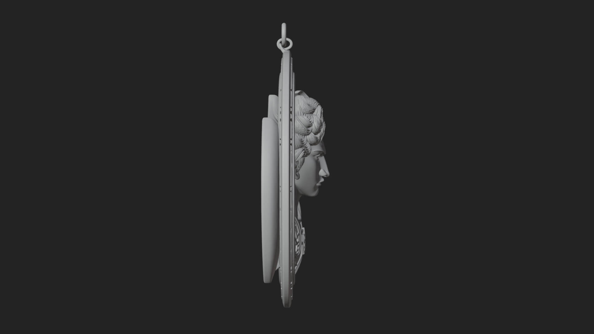 Winged Angel Oval Relief Plaque Design 16 3D Print Model 3D Model