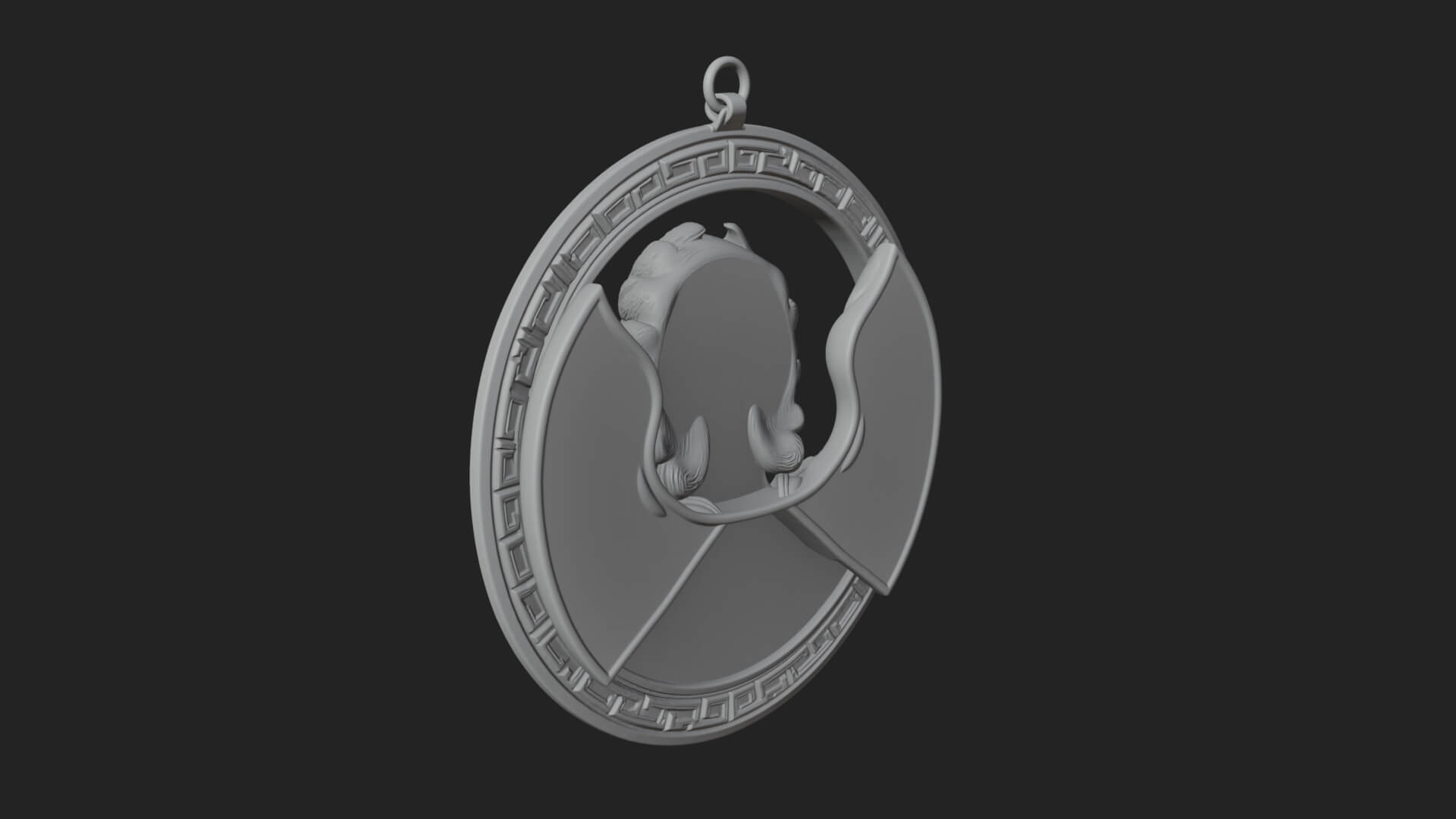 Winged Angel Oval Relief Plaque Design 16 3D Print Model 3D Model