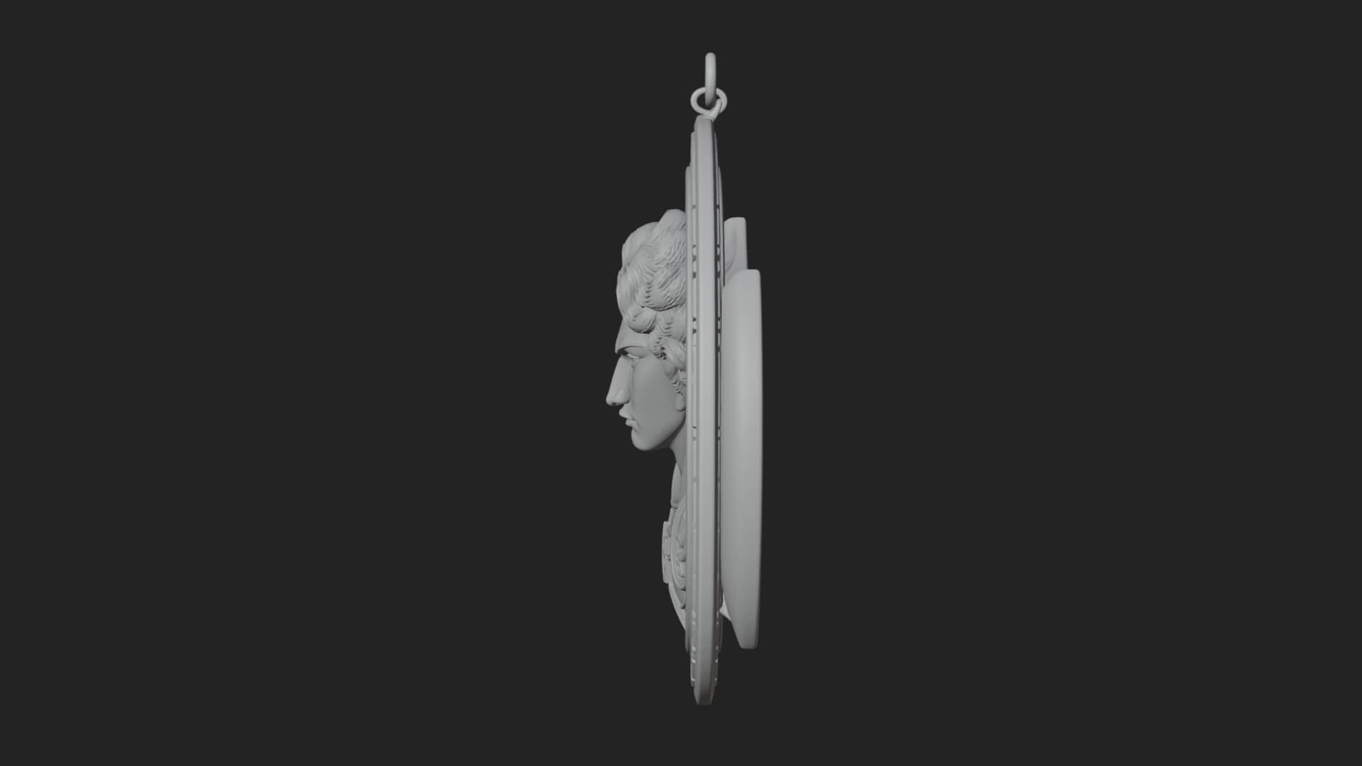 Winged Angel Oval Relief Plaque Design 16 3D Print Model 3D Model