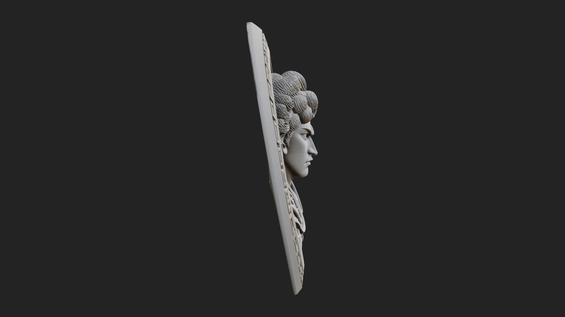 Winged Angel Oval Relief Plaque Design 17 3D Print Model 3D Model