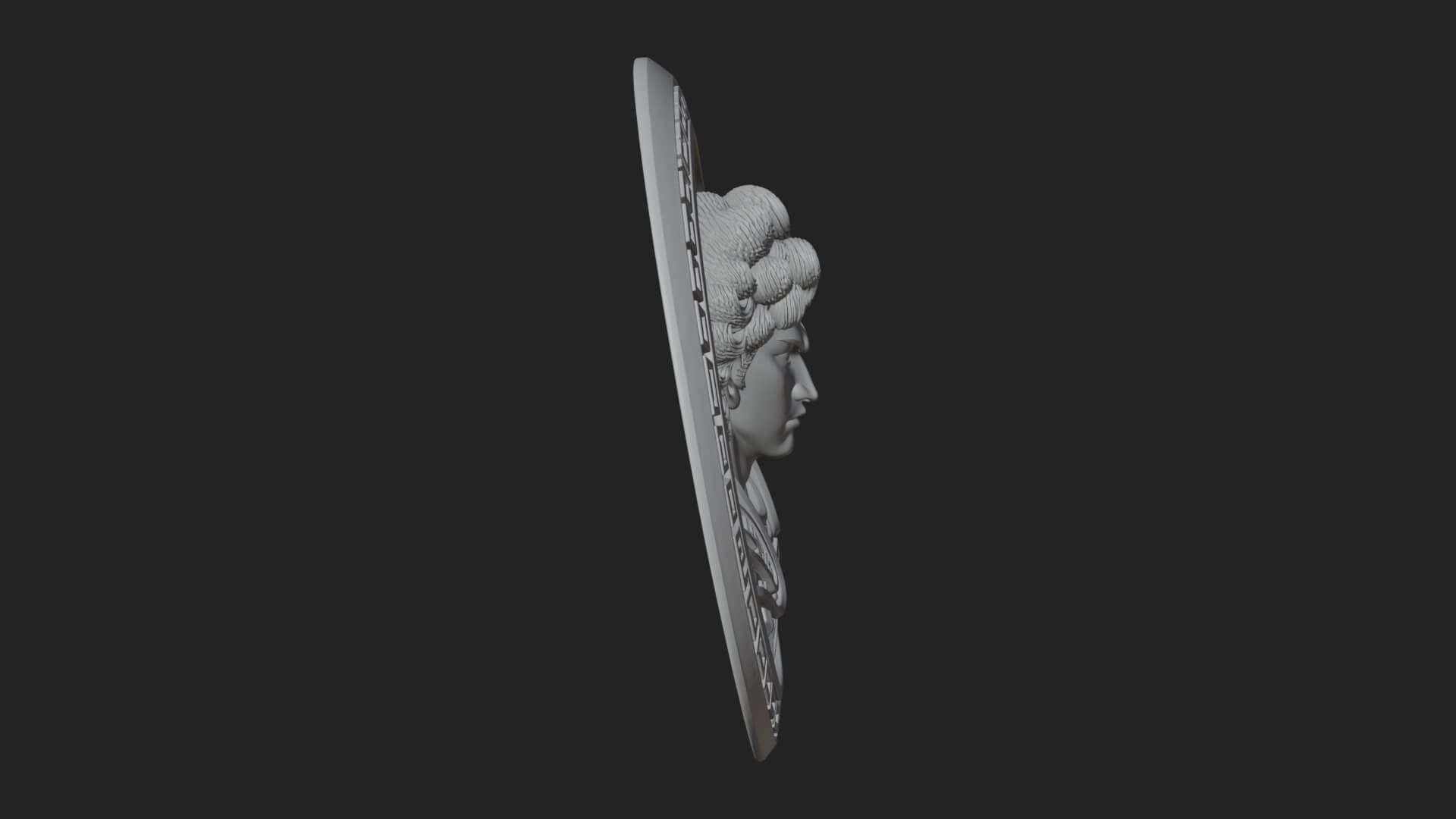Winged Angel Oval Relief Plaque Design 17 3D Print Model 3D Model