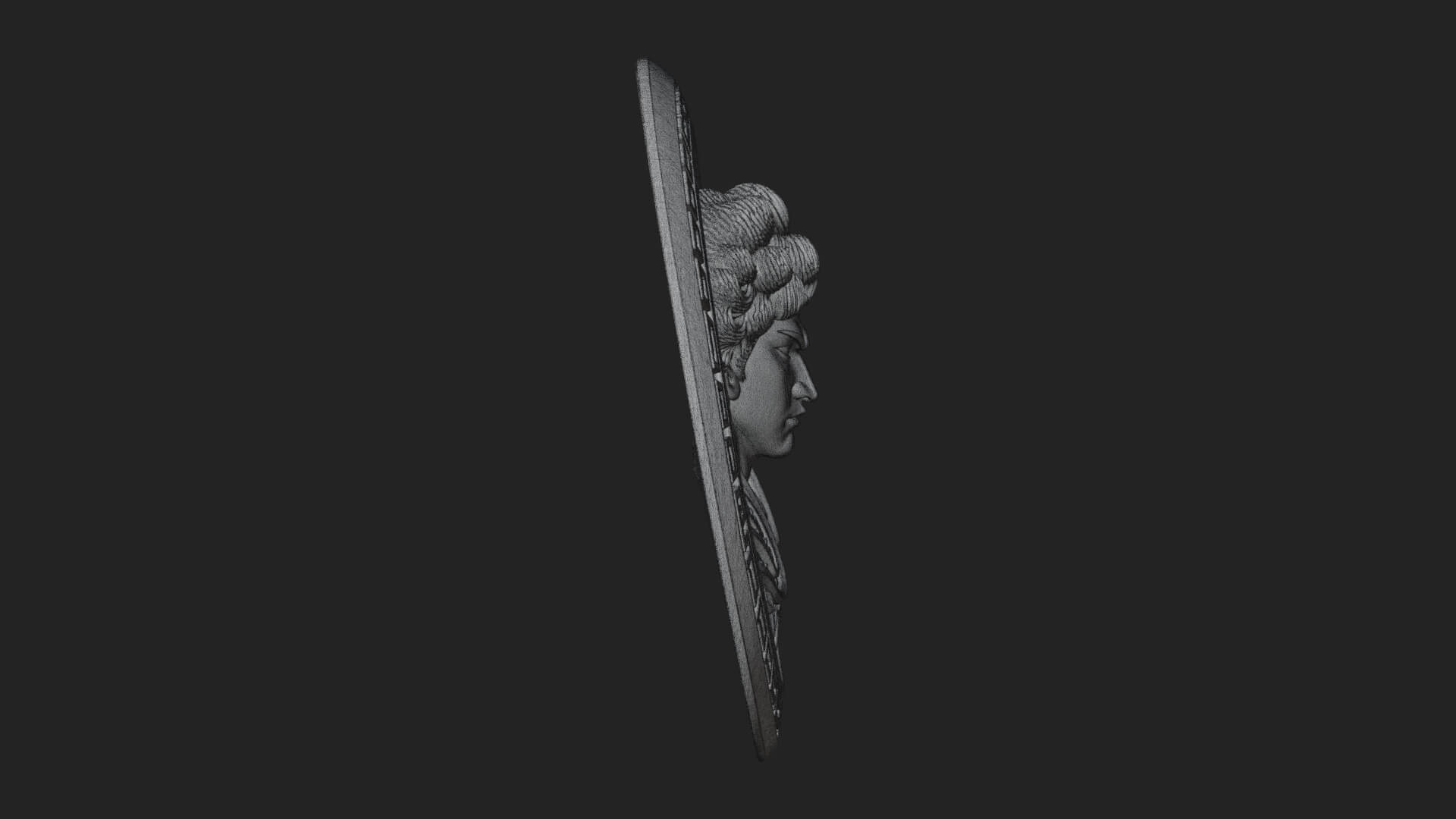 Winged Angel Oval Relief Plaque Design 17 3D Print Model 3D Model