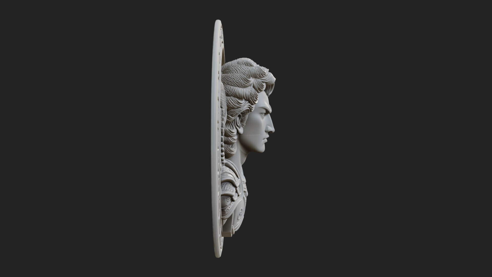 Winged Angel Oval Relief Plaque Design 18 3D Print Model 3D Model