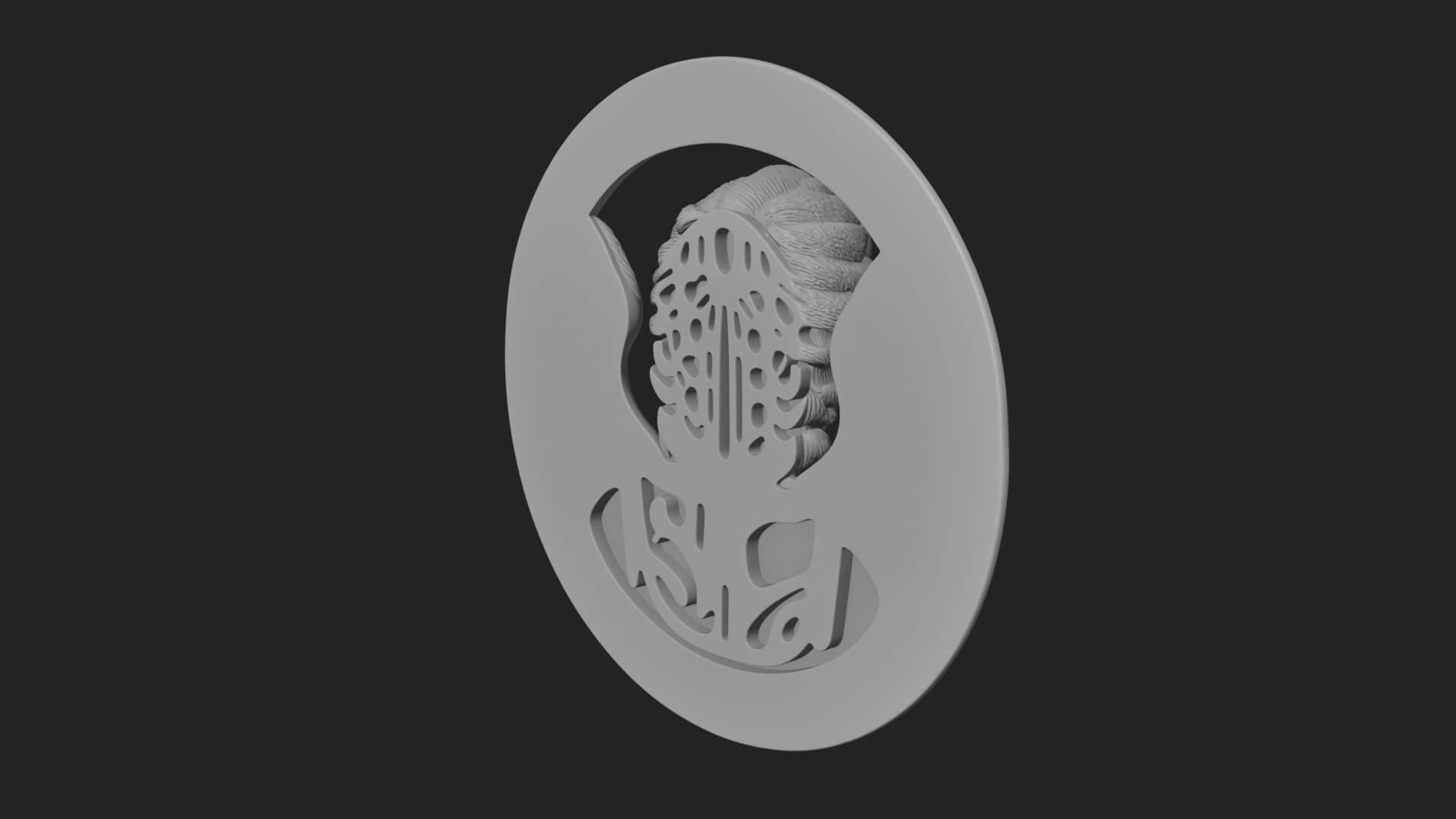 Winged Angel Oval Relief Plaque Design 18 3D Print Model 3D Model