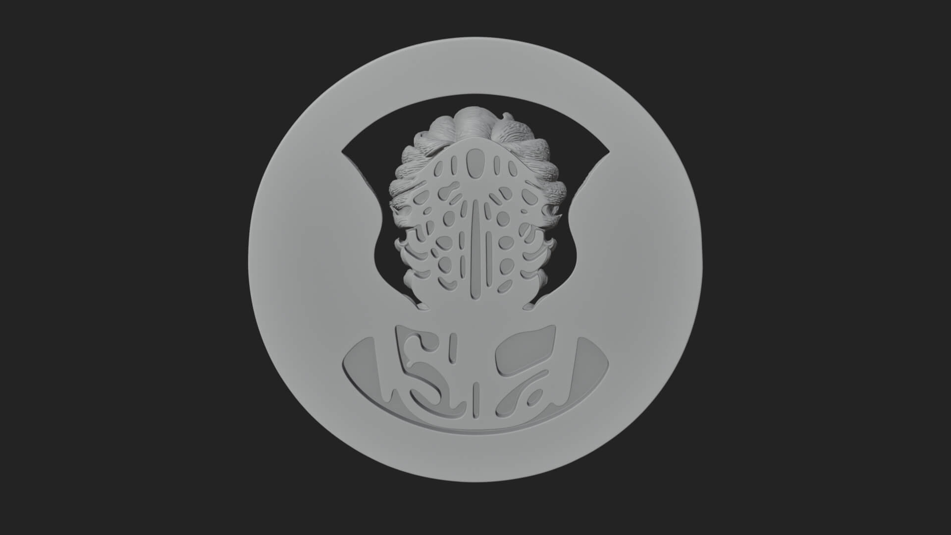 Winged Angel Oval Relief Plaque Design 18 3D Print Model 3D Model