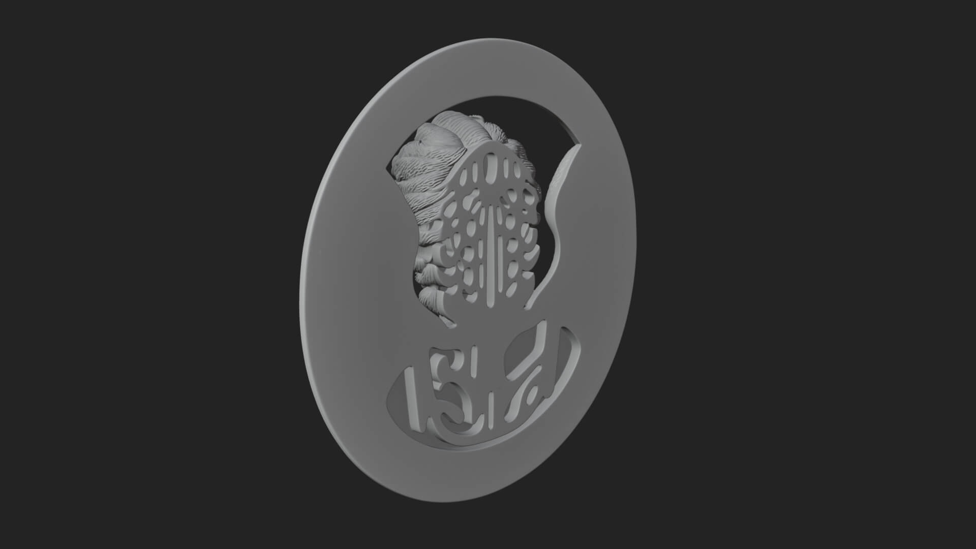 Winged Angel Oval Relief Plaque Design 18 3D Print Model 3D Model