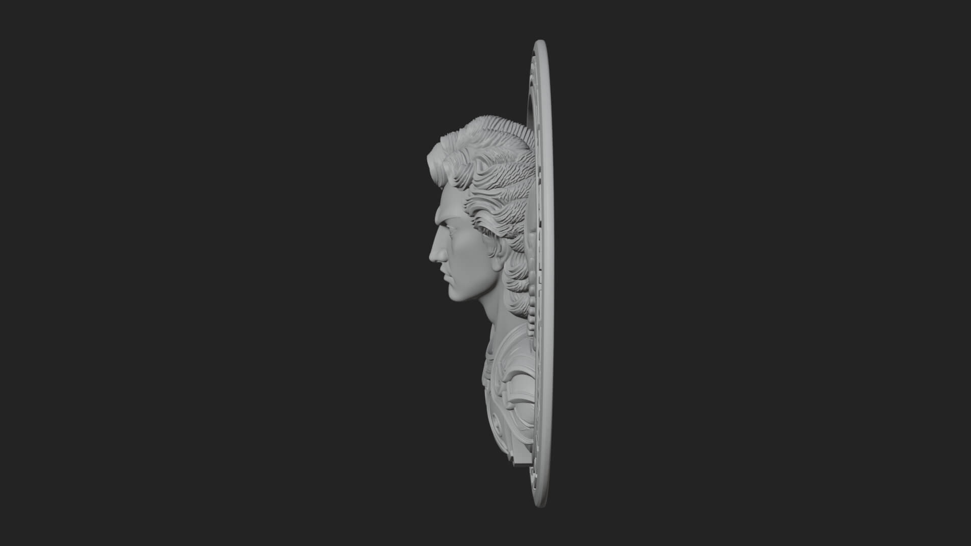 Winged Angel Oval Relief Plaque Design 18 3D Print Model 3D Model