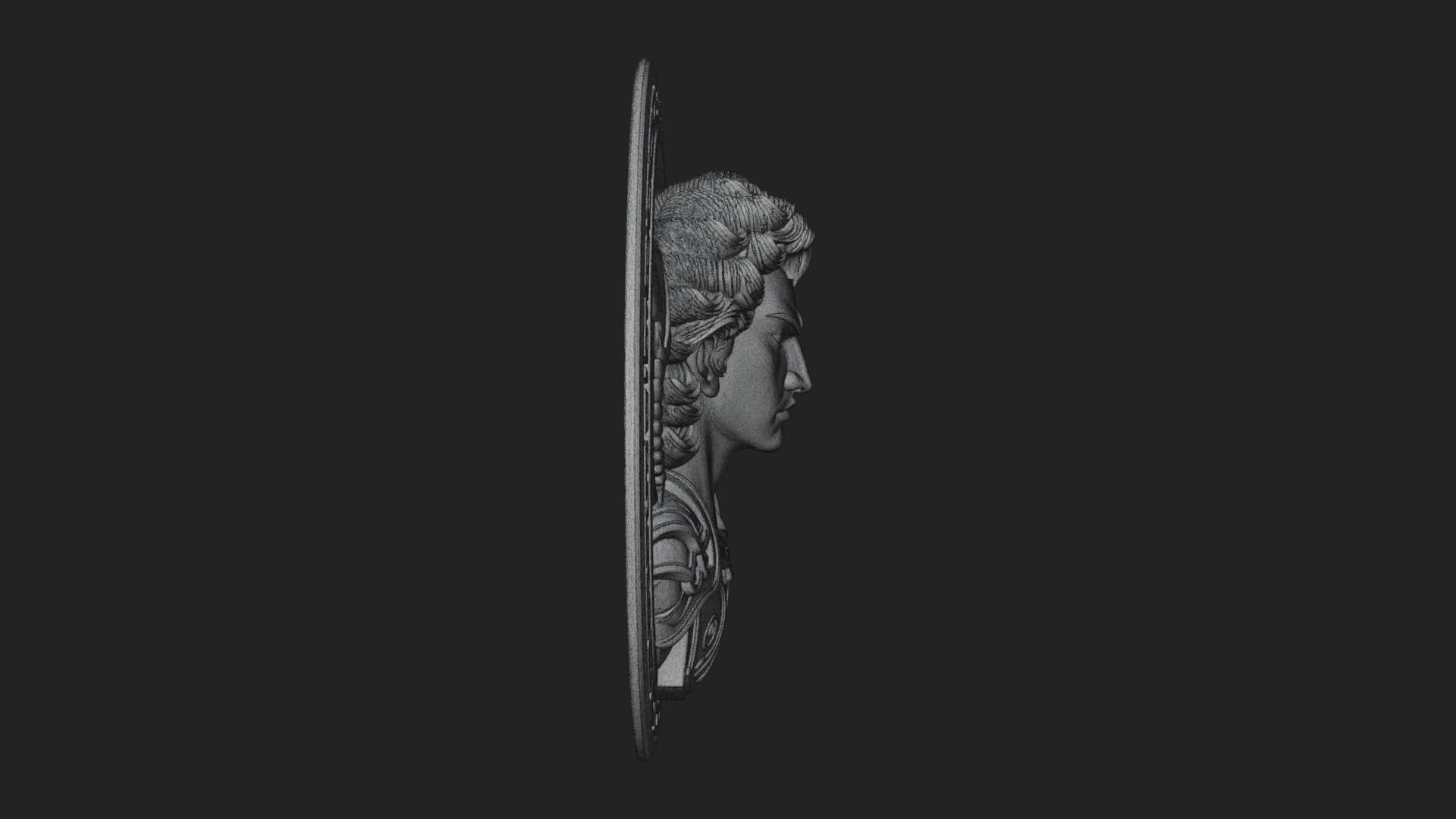 Winged Angel Oval Relief Plaque Design 18 3D Print Model 3D Model