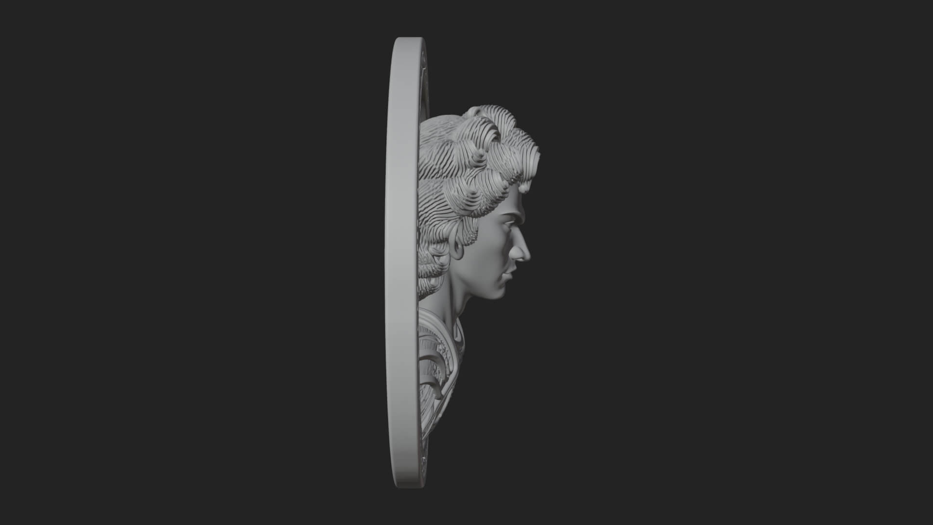 Winged Angel Oval Relief Plaque Design 19 3D Print Model 3D Model