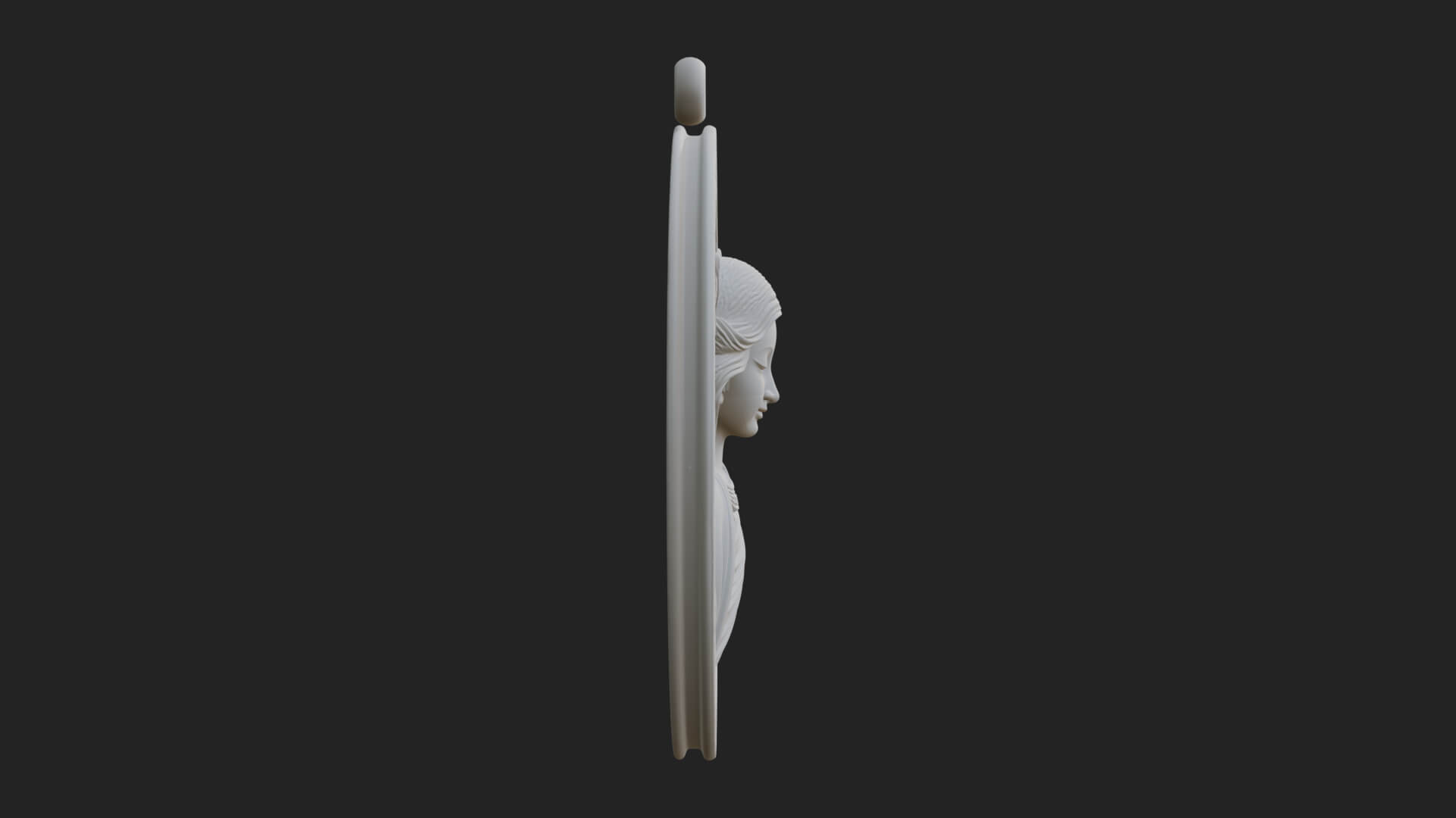 Winged Angel Oval Relief Plaque Design 2 3D Print Model 3D Model