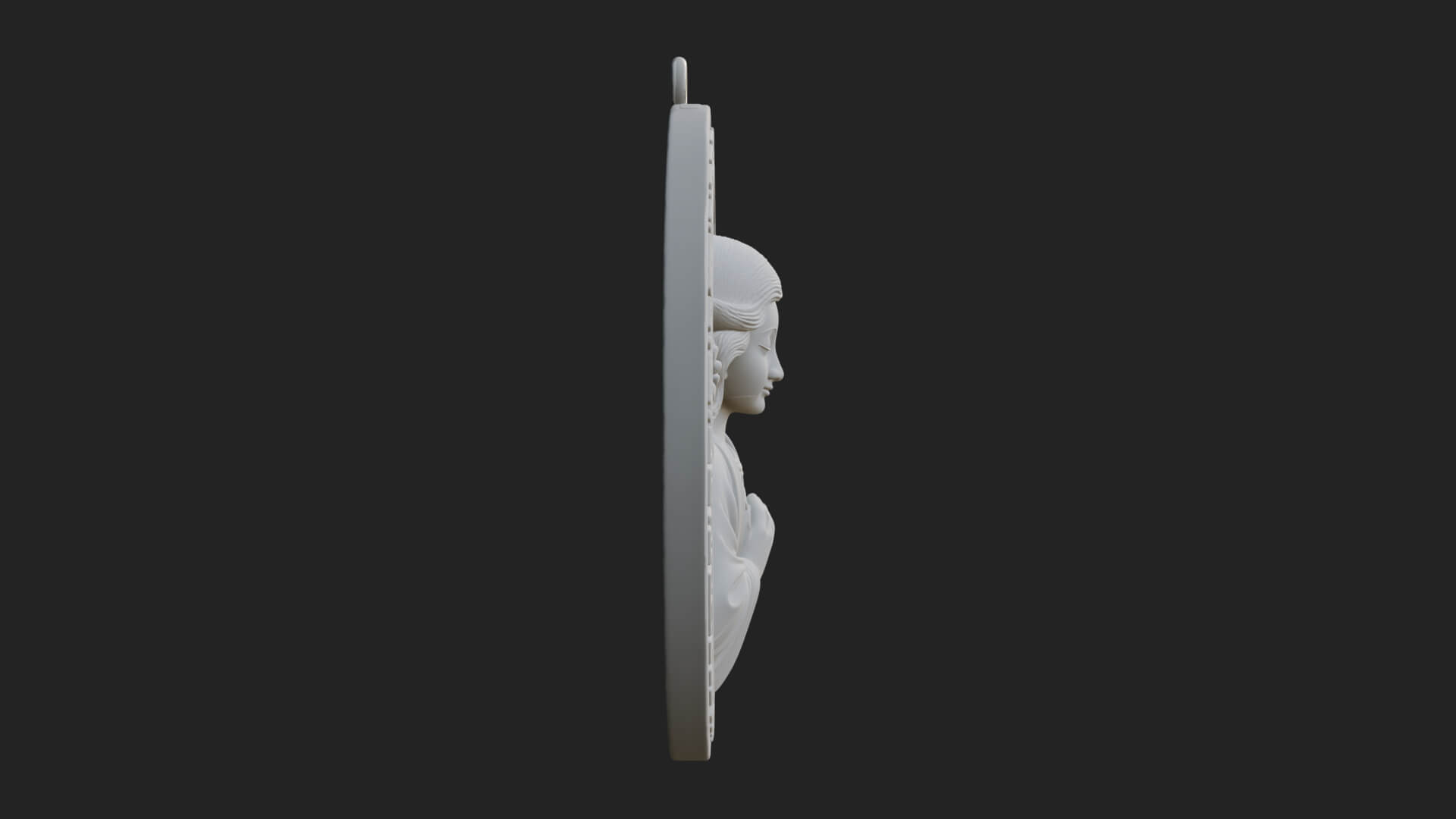 Winged Angel Oval Relief Plaque Design 4 3D Print Model 3D Model