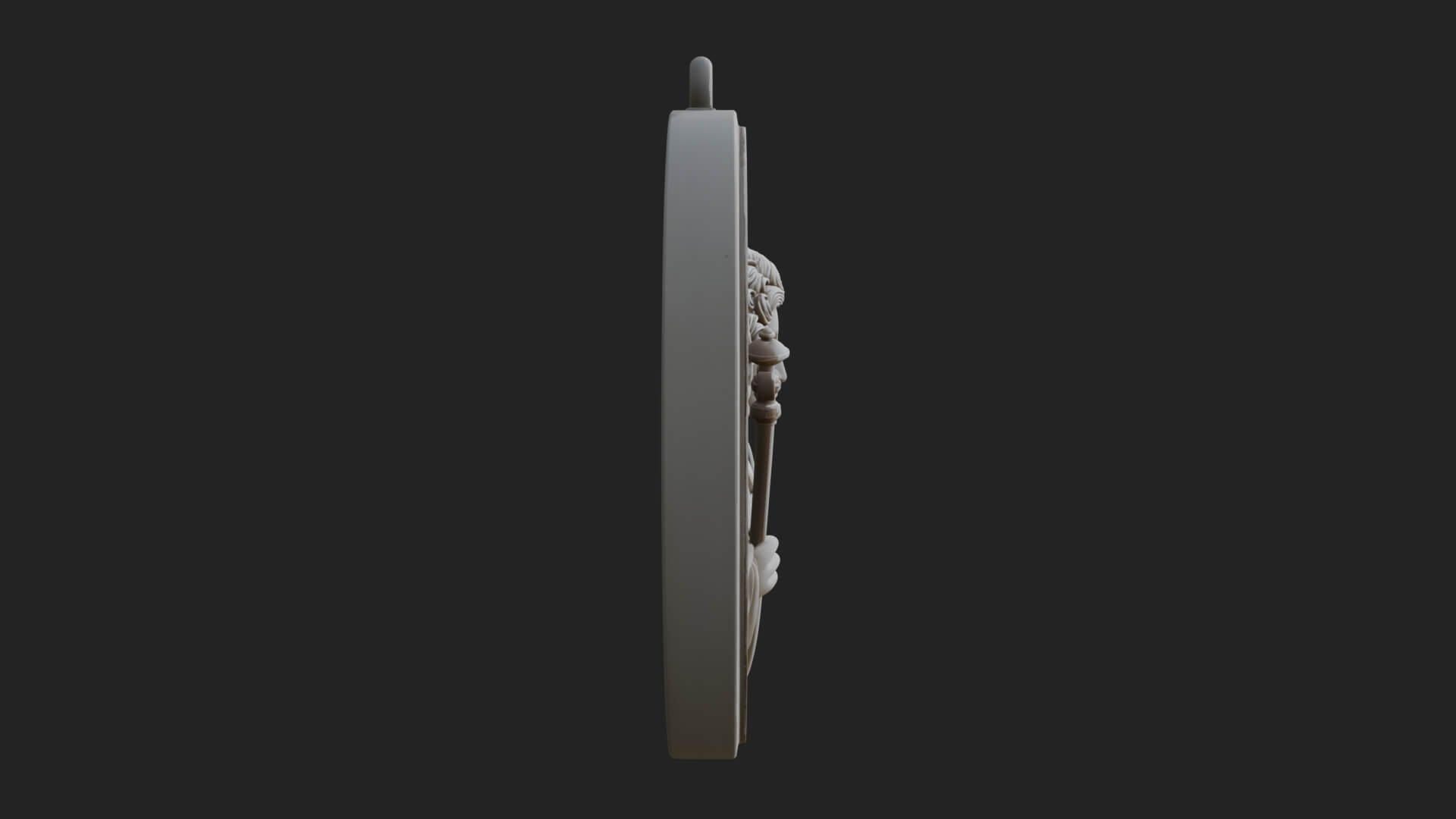 Winged Angel Oval Relief Plaque Design 5 3D Print Model 3D Model