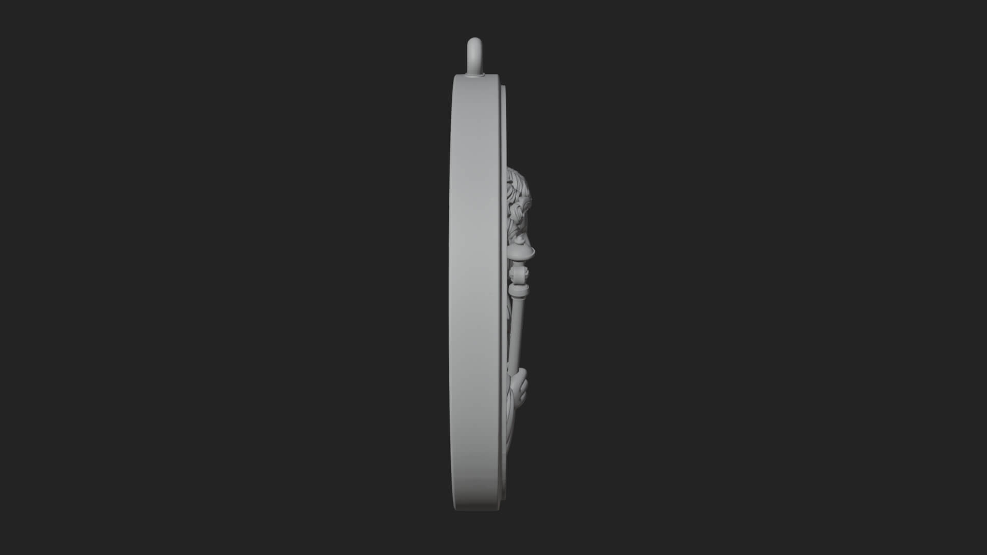 Winged Angel Oval Relief Plaque Design 5 3D Print Model 3D Model