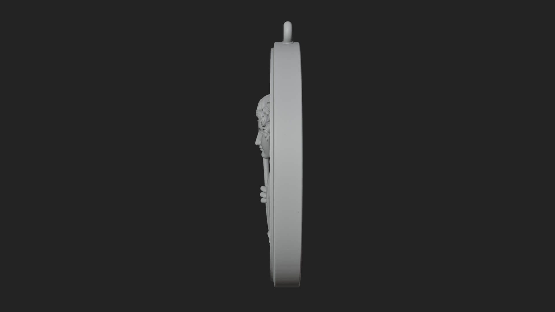 Winged Angel Oval Relief Plaque Design 5 3D Print Model 3D Model