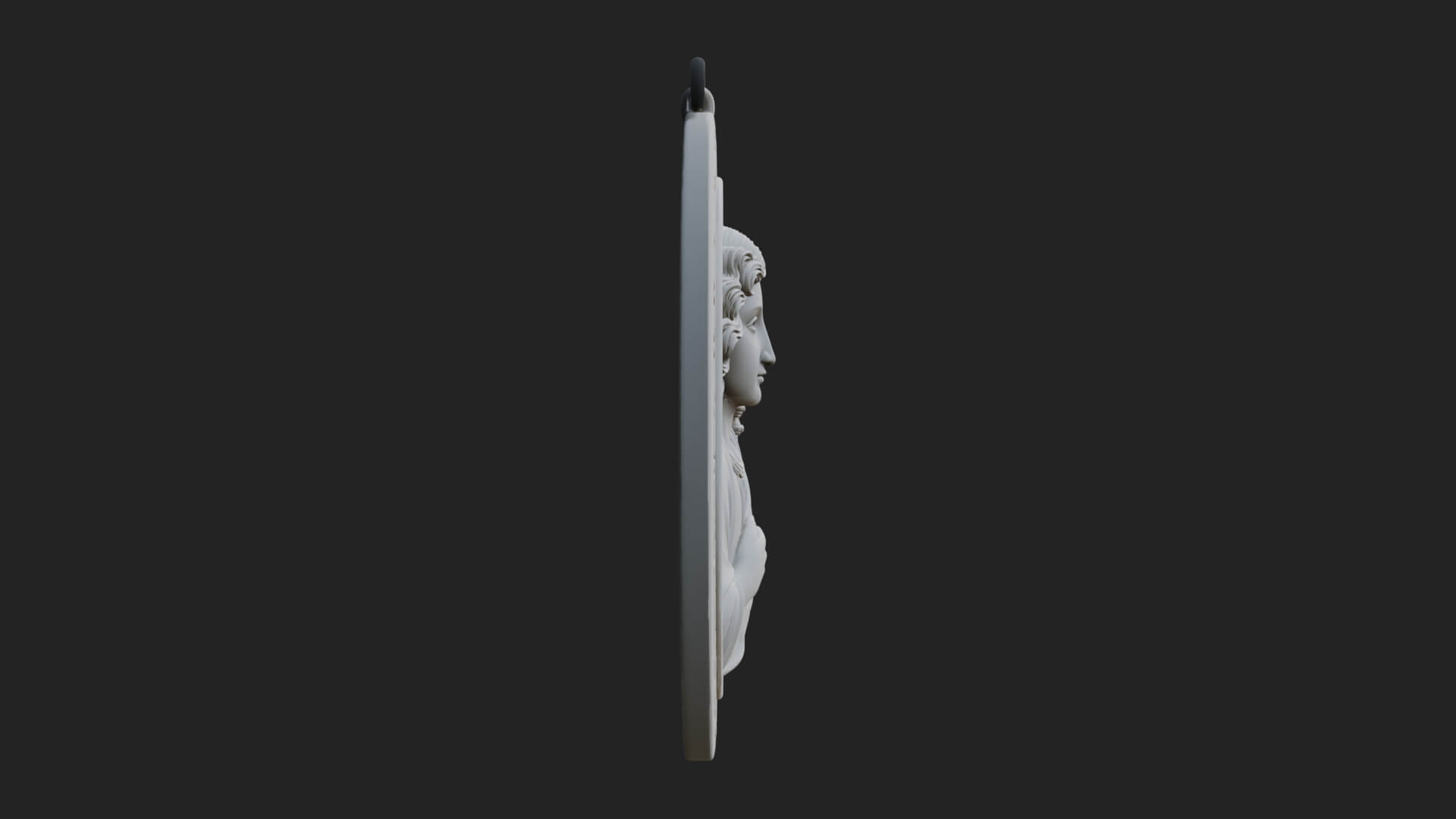 Winged Angel Oval Relief Plaque Design 6 3D Print Model 3D Model