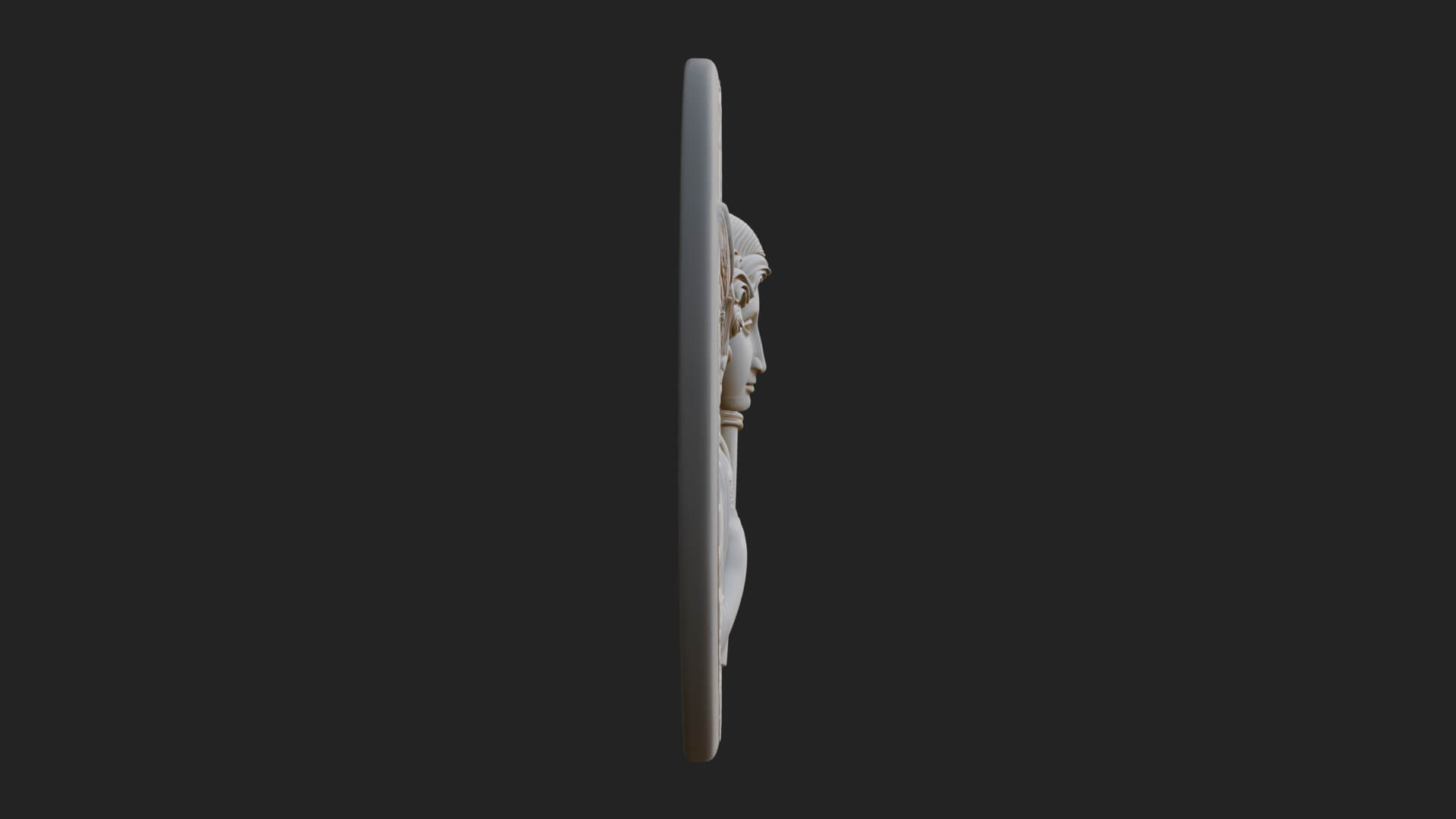 Winged Angel Oval Relief Plaque Design 8 3D Print Model 3D Model