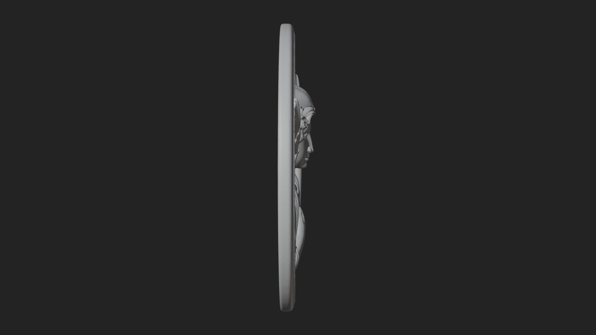 Winged Angel Oval Relief Plaque Design 8 3D Print Model 3D Model