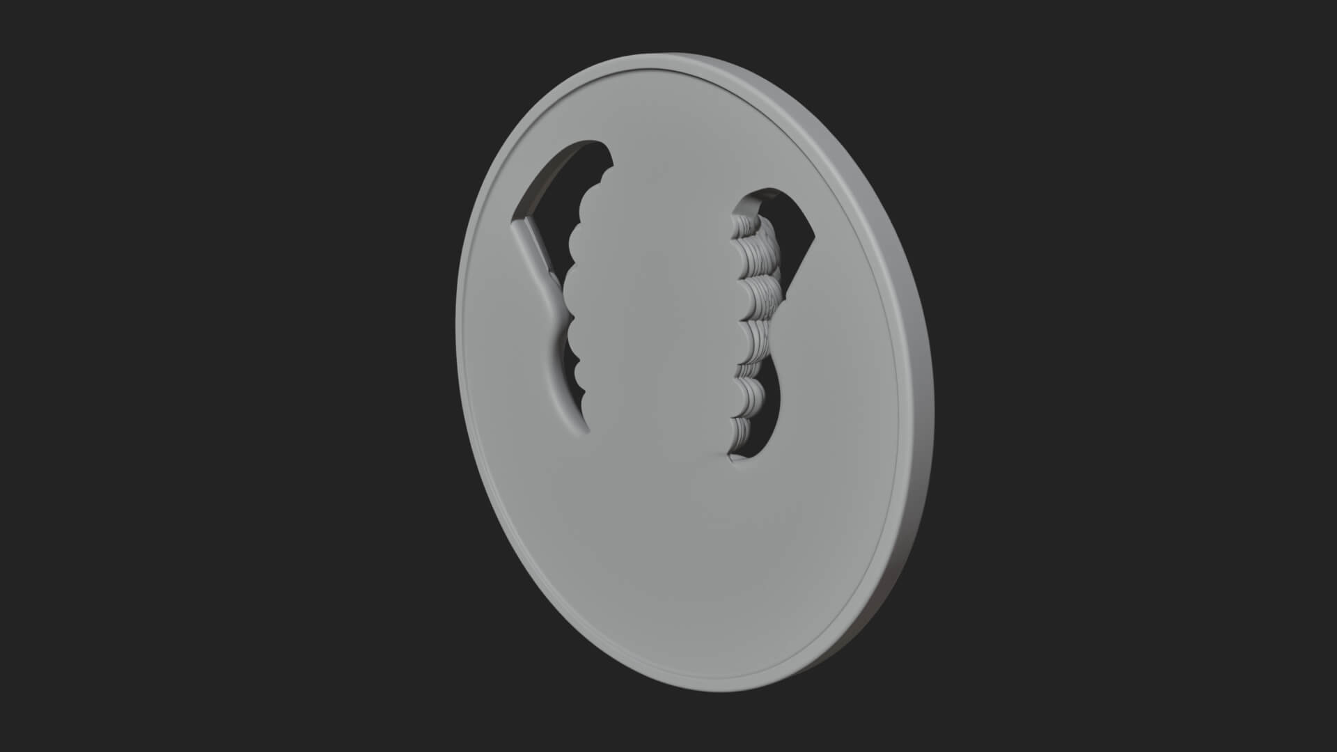 Winged Angel Oval Relief Plaque Design 9 3D Print Model 3D Model