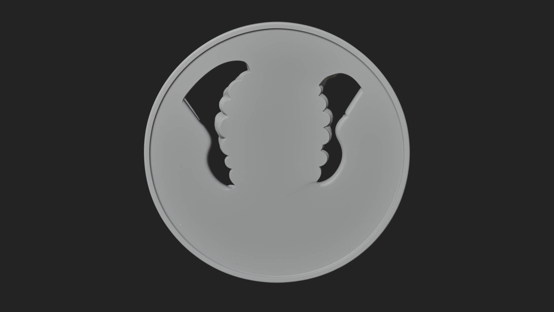 Winged Angel Oval Relief Plaque Design 9 3D Print Model 3D Model
