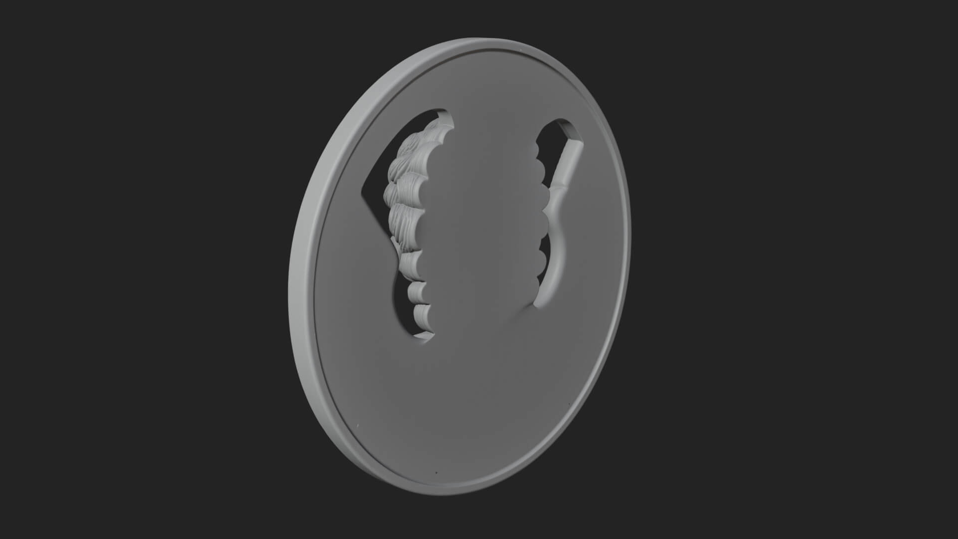Winged Angel Oval Relief Plaque Design 9 3D Print Model 3D Model