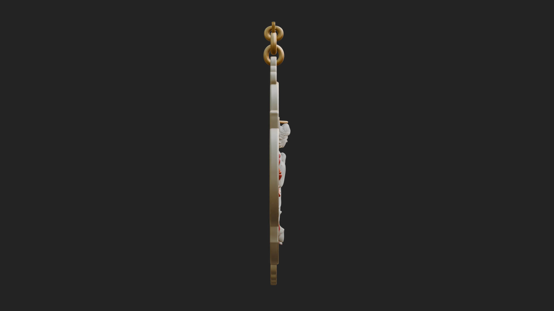Winged Angel Panel Ornament Design 1 3D Print Model 3D Model