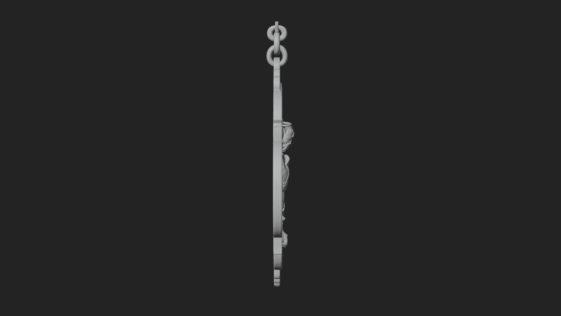 Winged Angel Panel Ornament Design 1 3D Print Model 3D Model