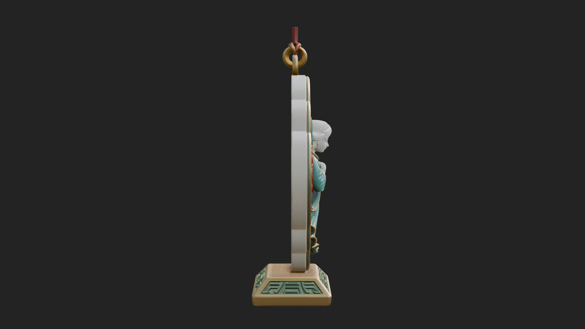 Winged Angel Panel Ornament Design 3 3D Print Model 3D Model
