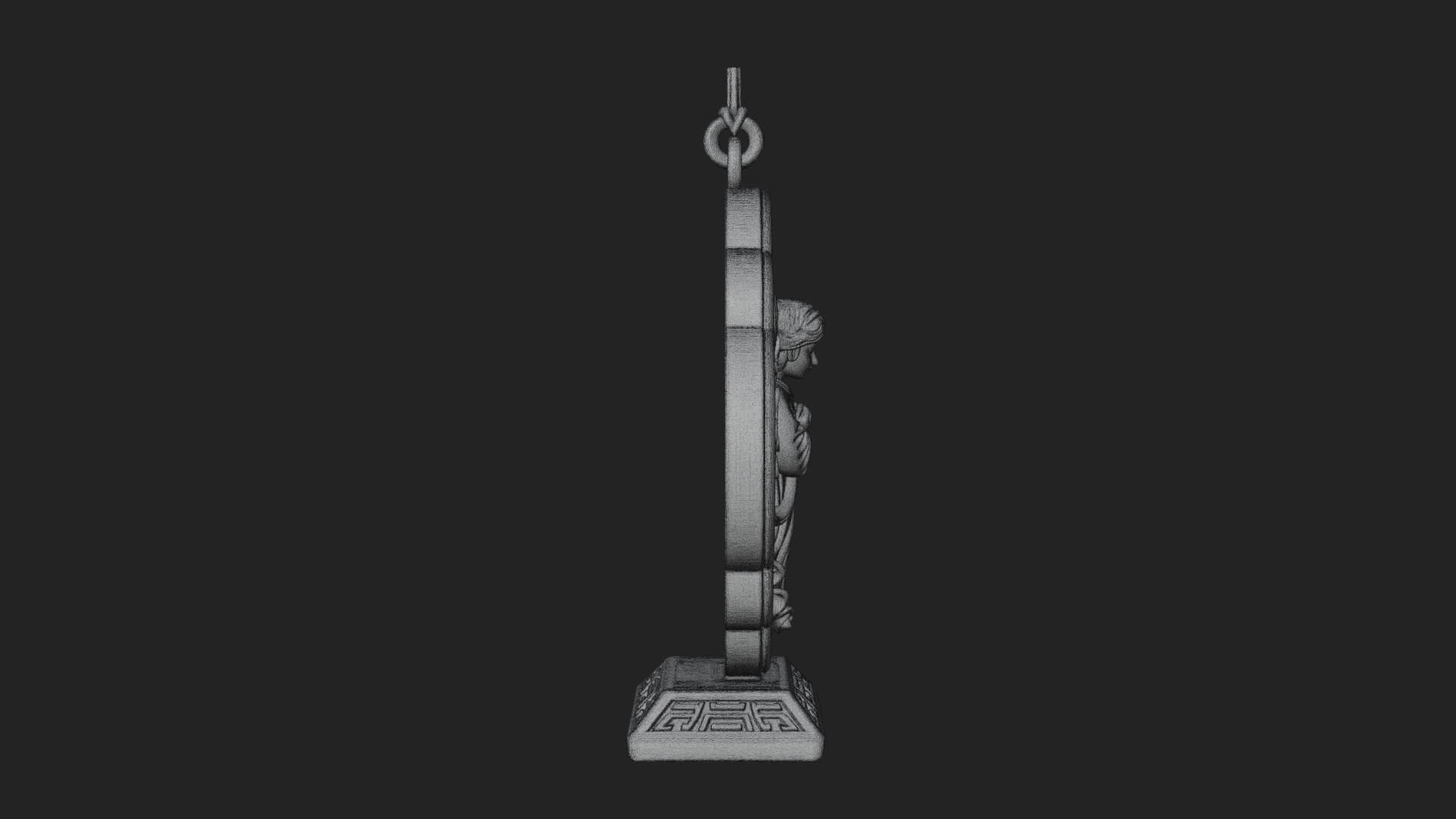 Winged Angel Panel Ornament Design 3 3D Print Model 3D Model