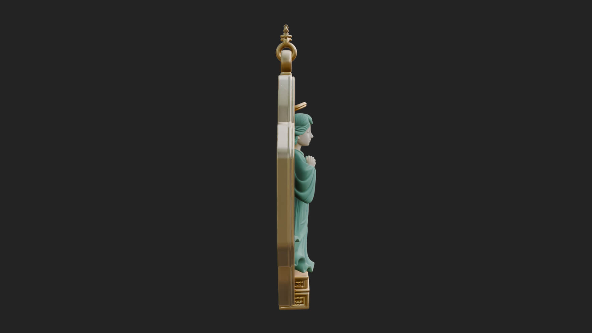Winged Angel Panel Ornament Design 4 3D Print Model 3D Model
