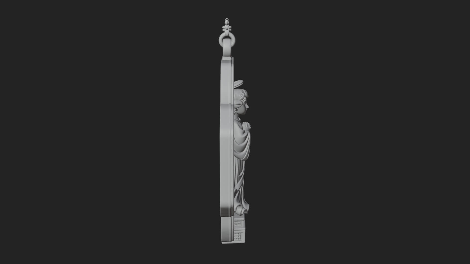Winged Angel Panel Ornament Design 4 3D Print Model 3D Model