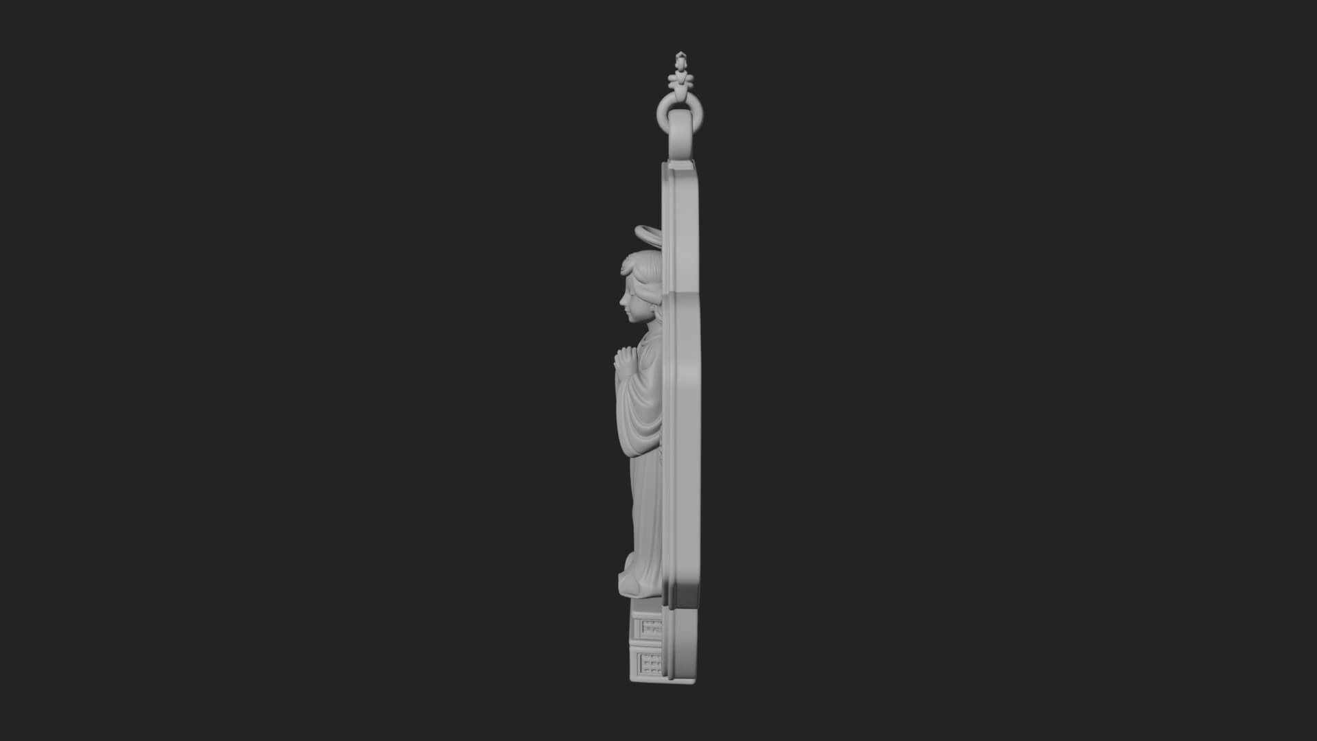 Winged Angel Panel Ornament Design 4 3D Print Model 3D Model